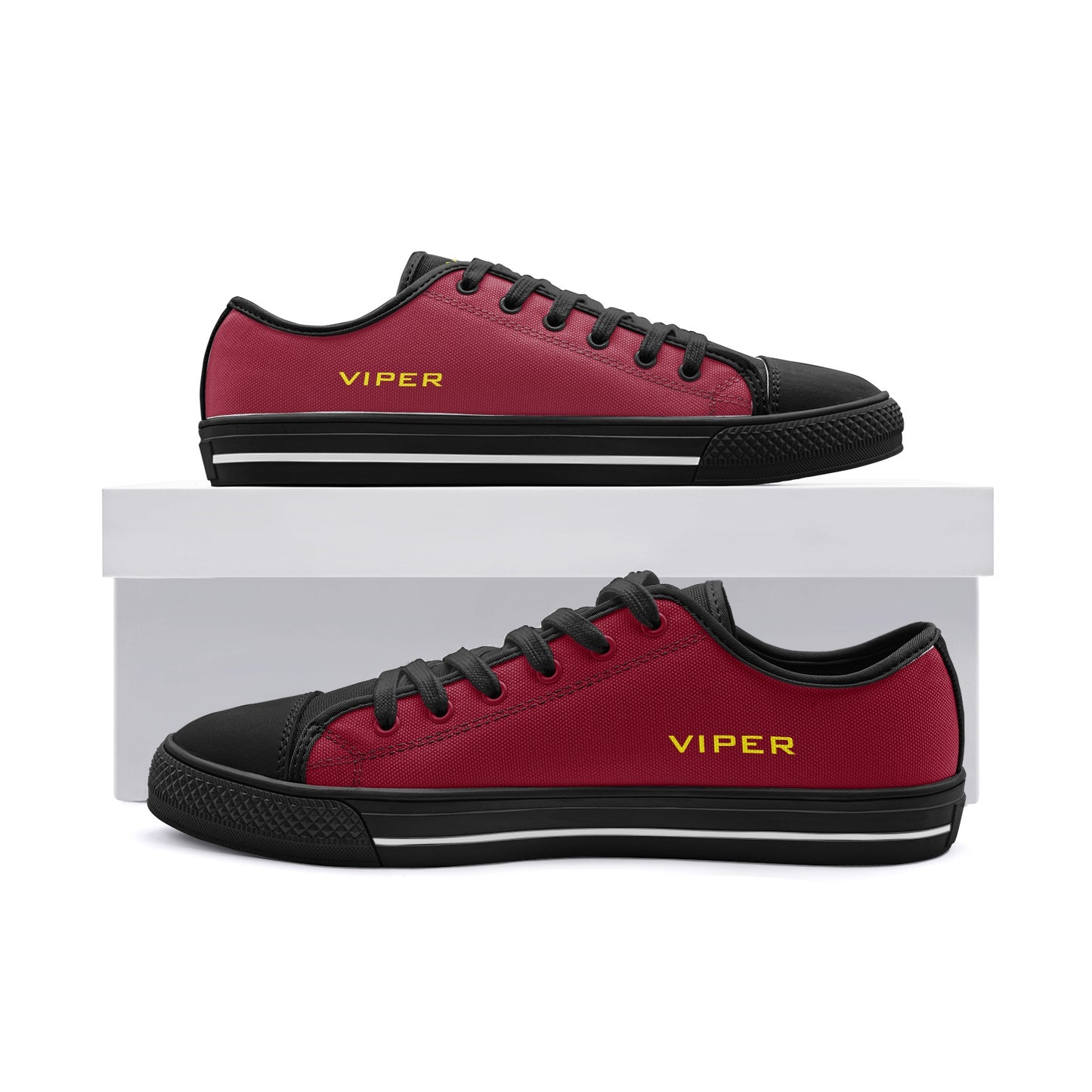 VIPER SHOES STYLE 54TT Low Top Burgundy Canvas Shoes