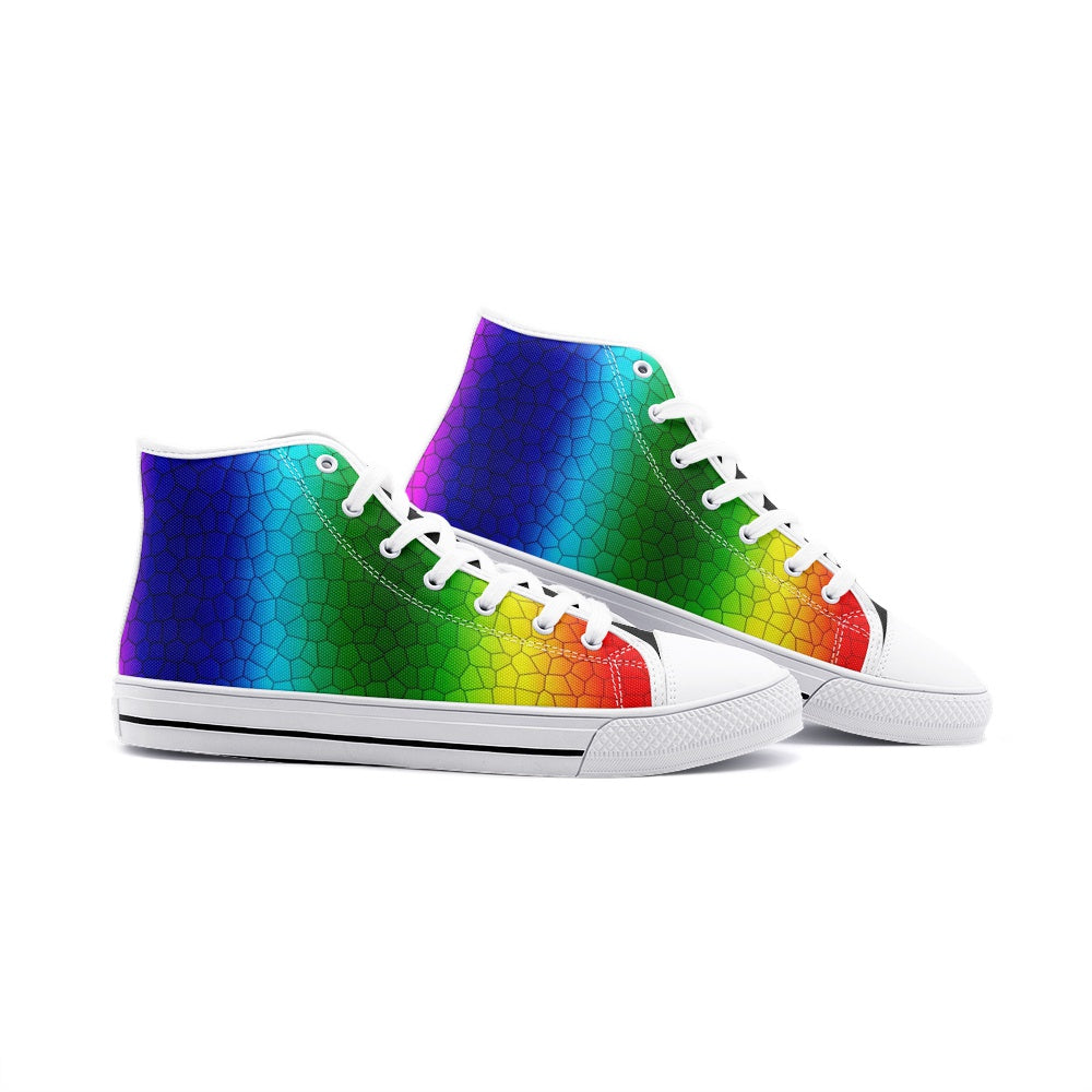 VIPER HIP HOP SHOES High Top Multi Mosaic Abstract Canvas Style 54TO