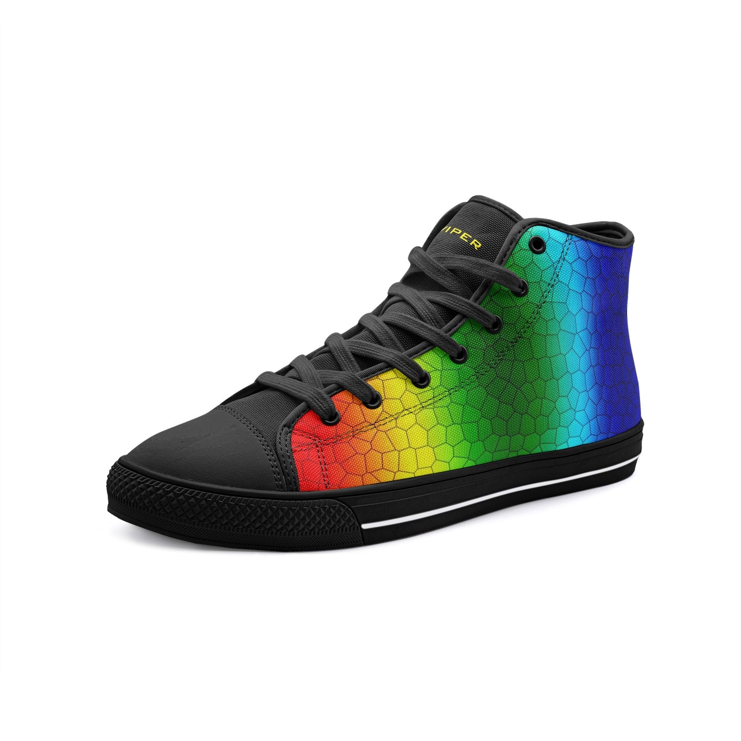 VIPER HIP HOP SHOES High Top Multi Mosaic Abstract Canvas Style 54TO