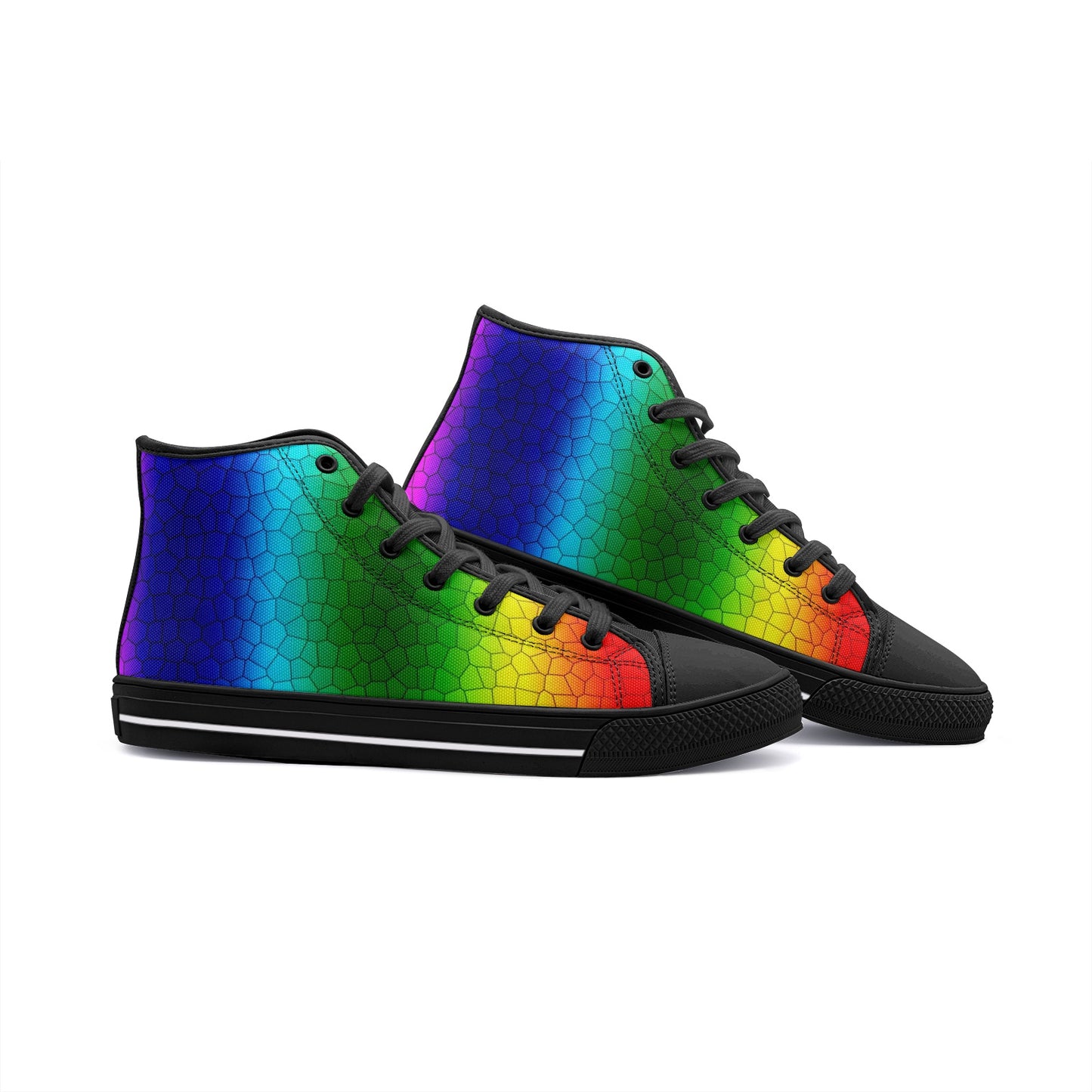 VIPER HIP HOP SHOES High Top Multi Mosaic Abstract Canvas Style 54TO