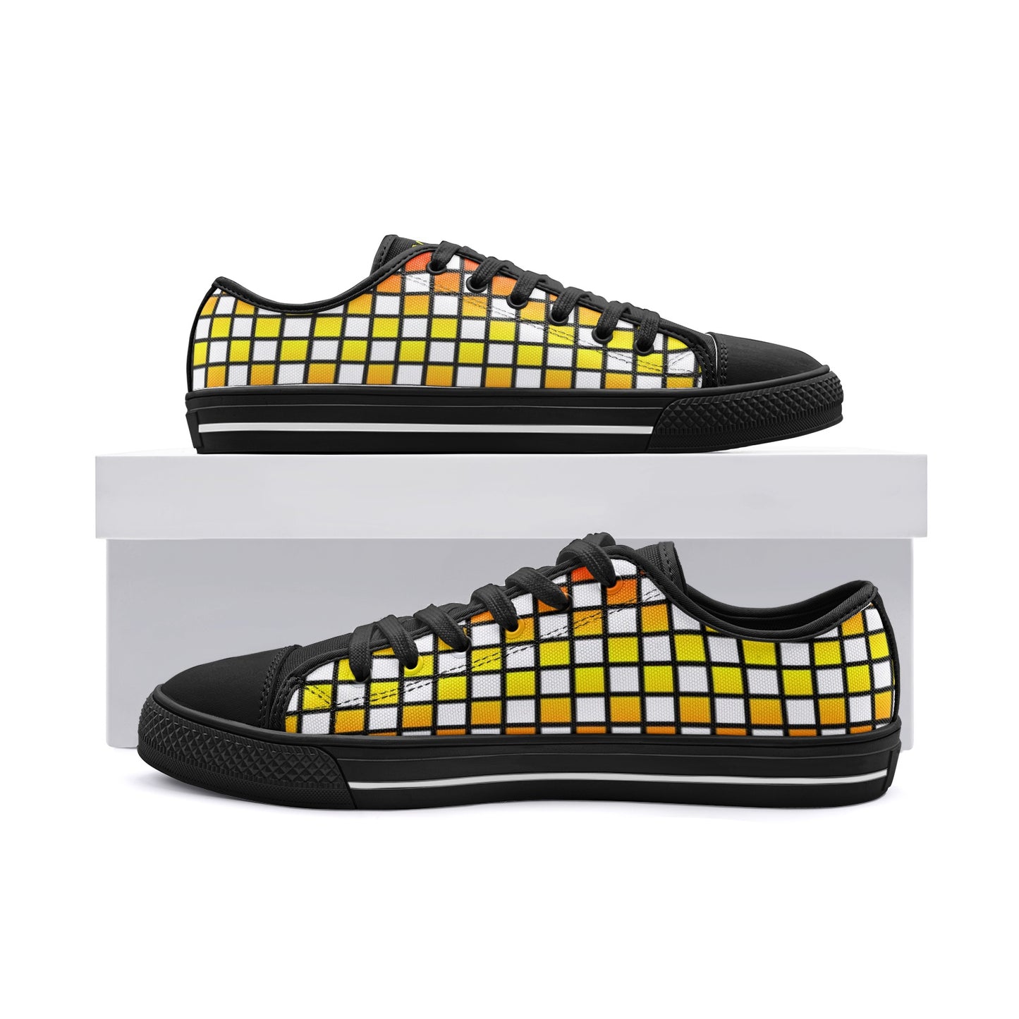 VIPER SHOES STYLE 54TT Low Top Yellow Cube Canvas Shoes