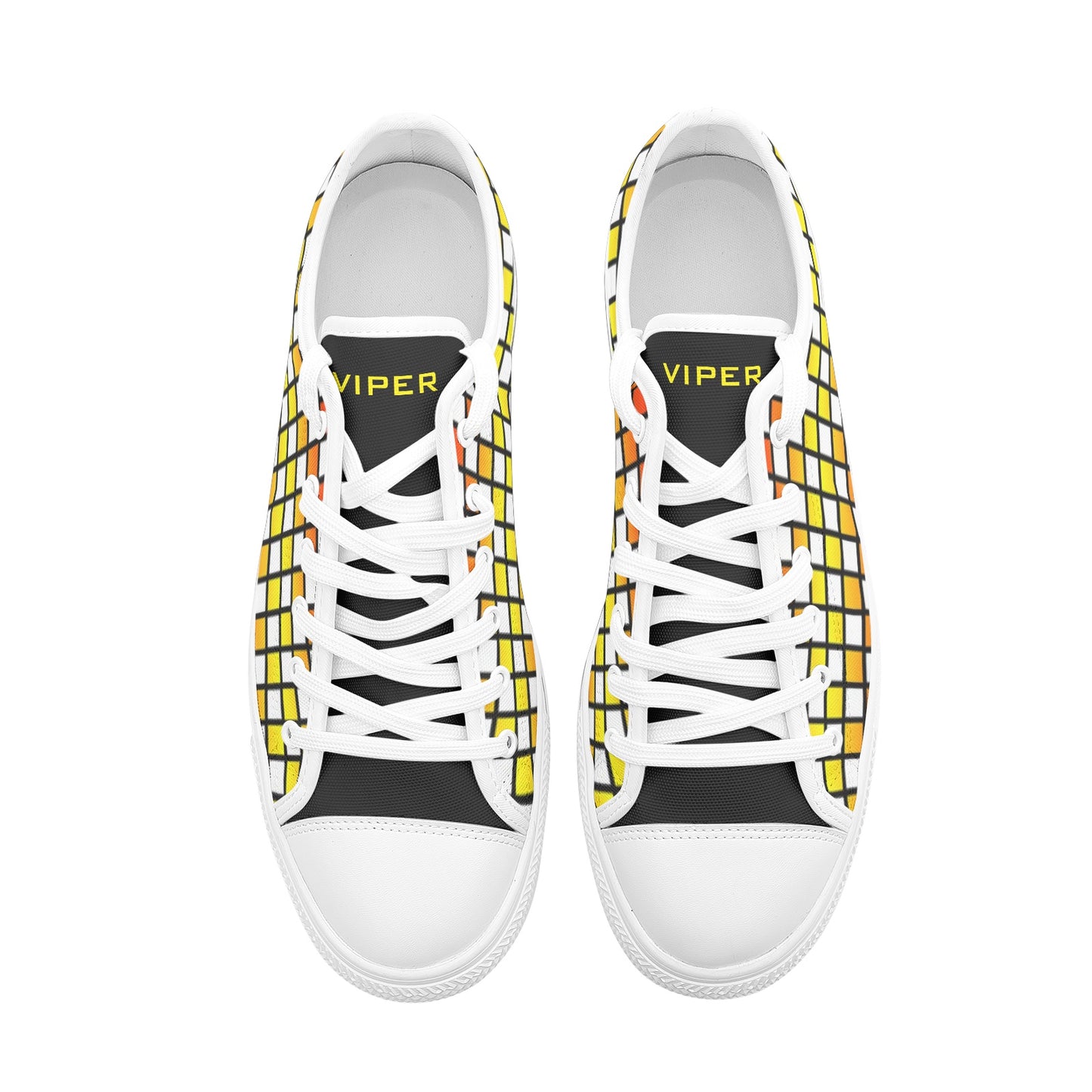 VIPER SHOES STYLE 54TT Low Top Yellow Cube Canvas Shoes