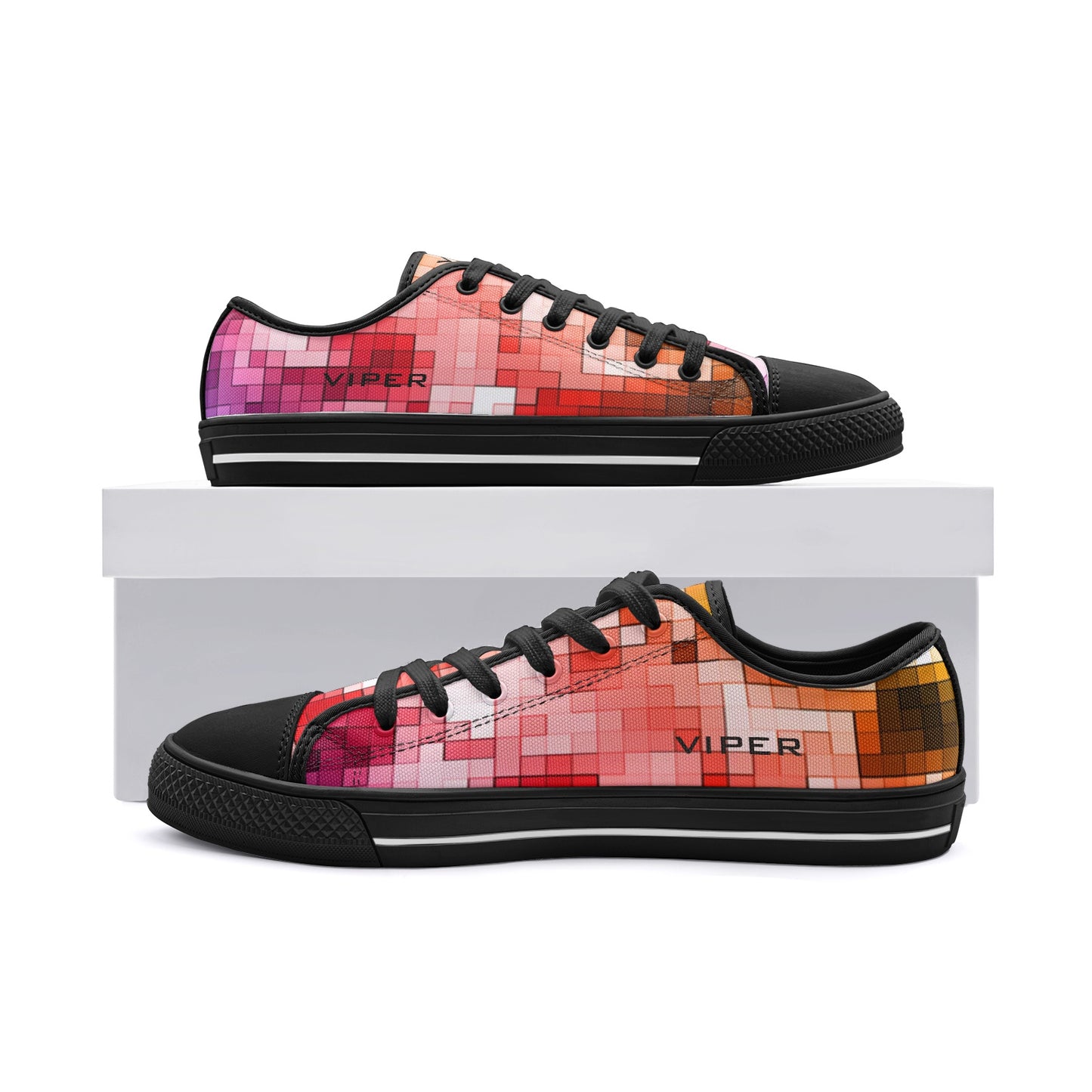 VIPER SHOES STYLE 54TT Low Top Geometric Mosaic Canvas Shoes