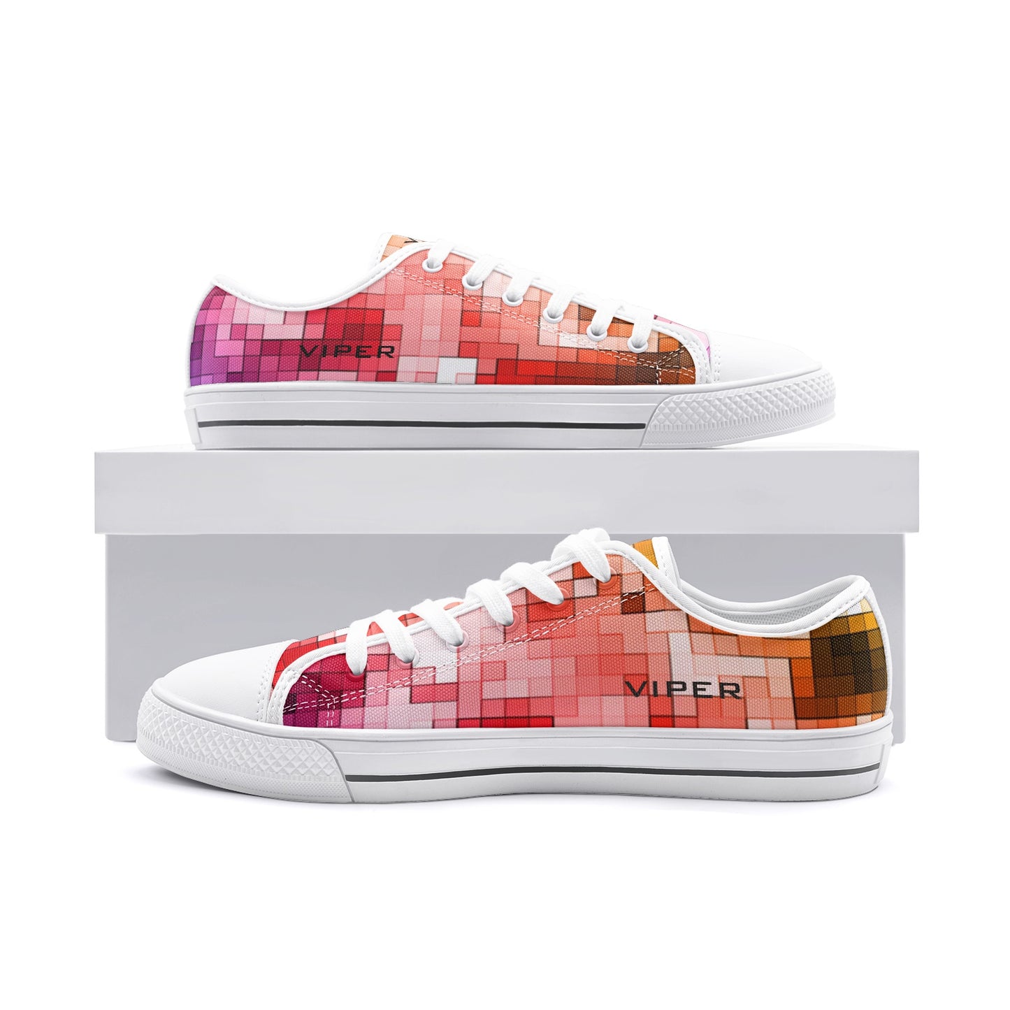 VIPER SHOES STYLE 54TT Low Top Geometric Mosaic Canvas Shoes