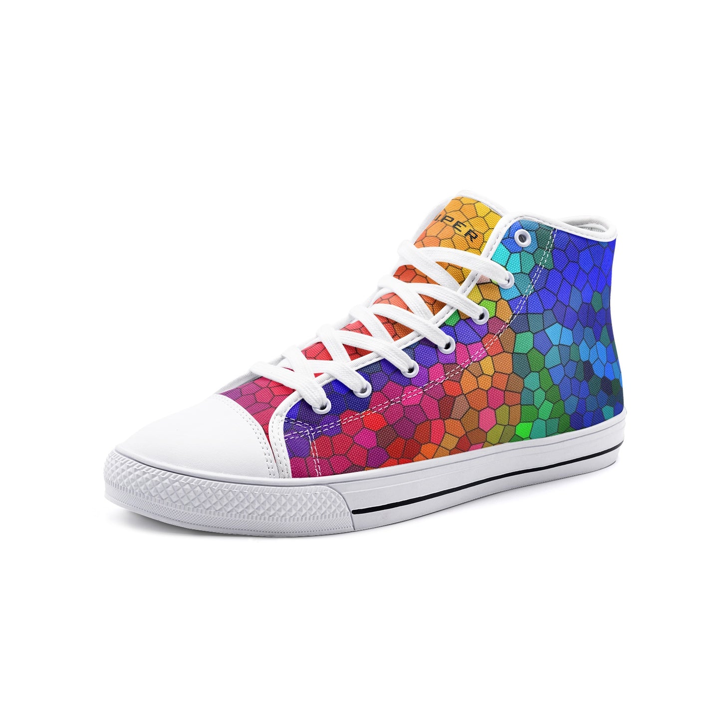 VIPER HIP HOP SHOES High Top Multi Mosaic Canvas Style 54TO