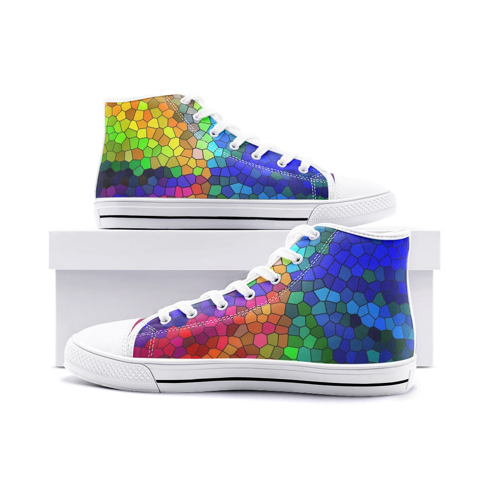 VIPER HIP HOP SHOES High Top Multi Mosaic Canvas Style 54TO