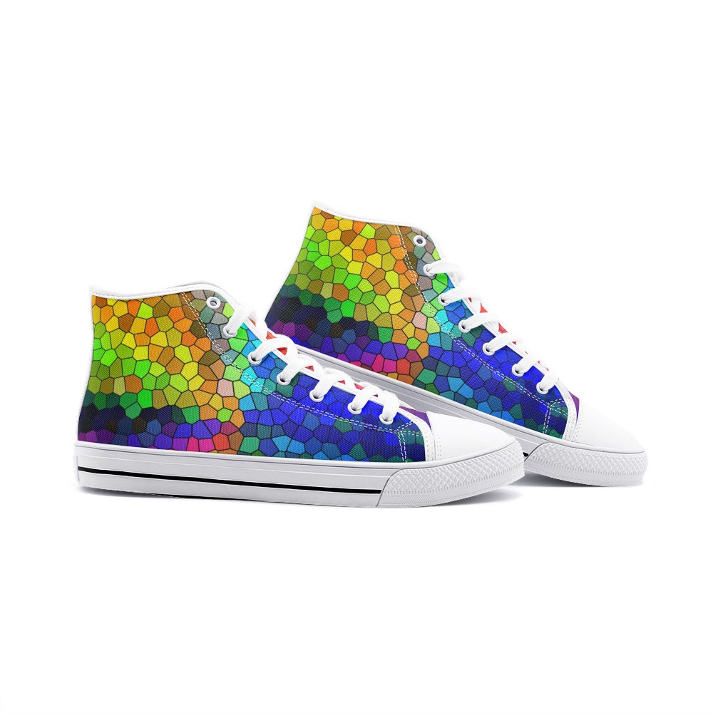 VIPER HIP HOP SHOES High Top Multi Mosaic Canvas Style 54TO