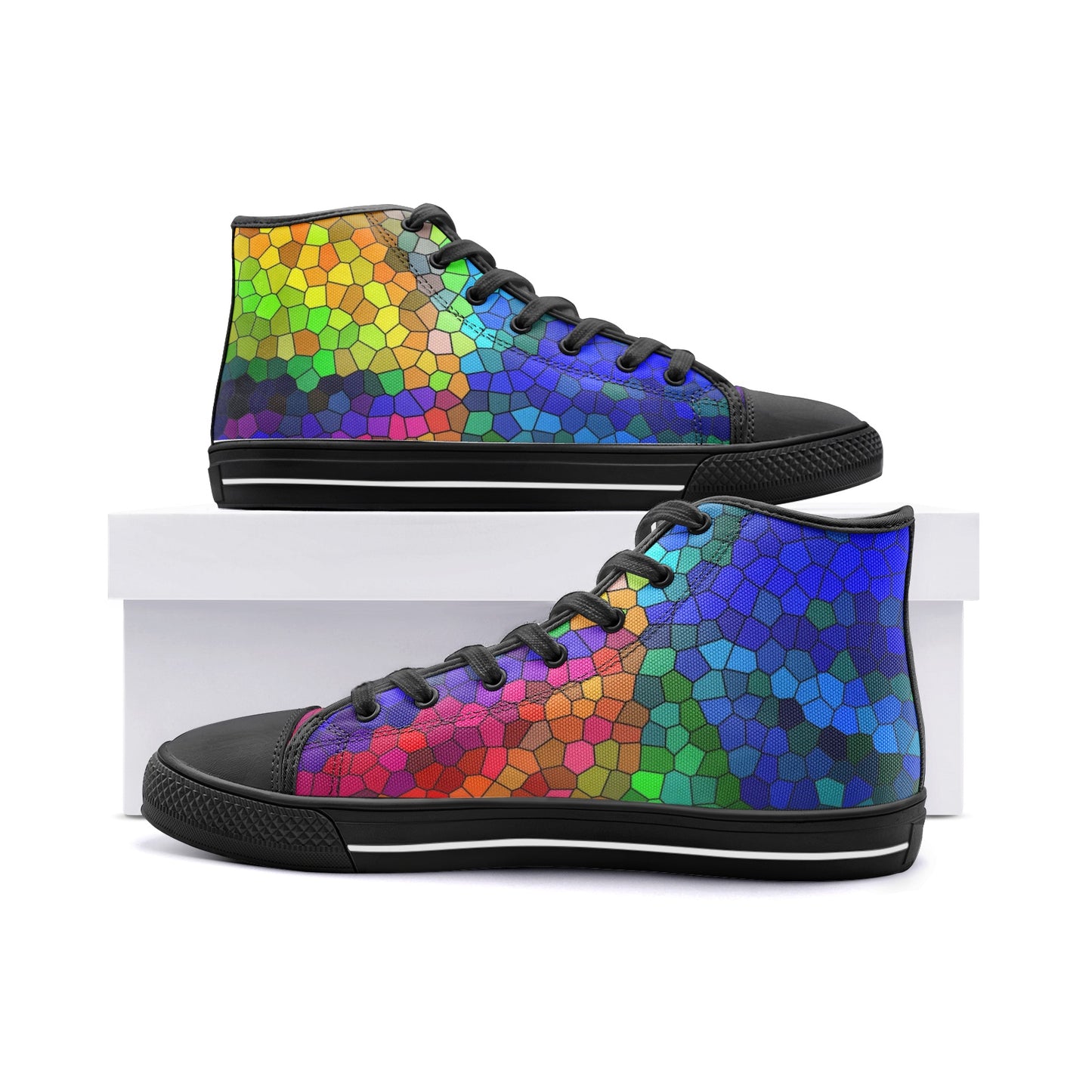 VIPER HIP HOP SHOES High Top Multi Mosaic Canvas Style 54TO