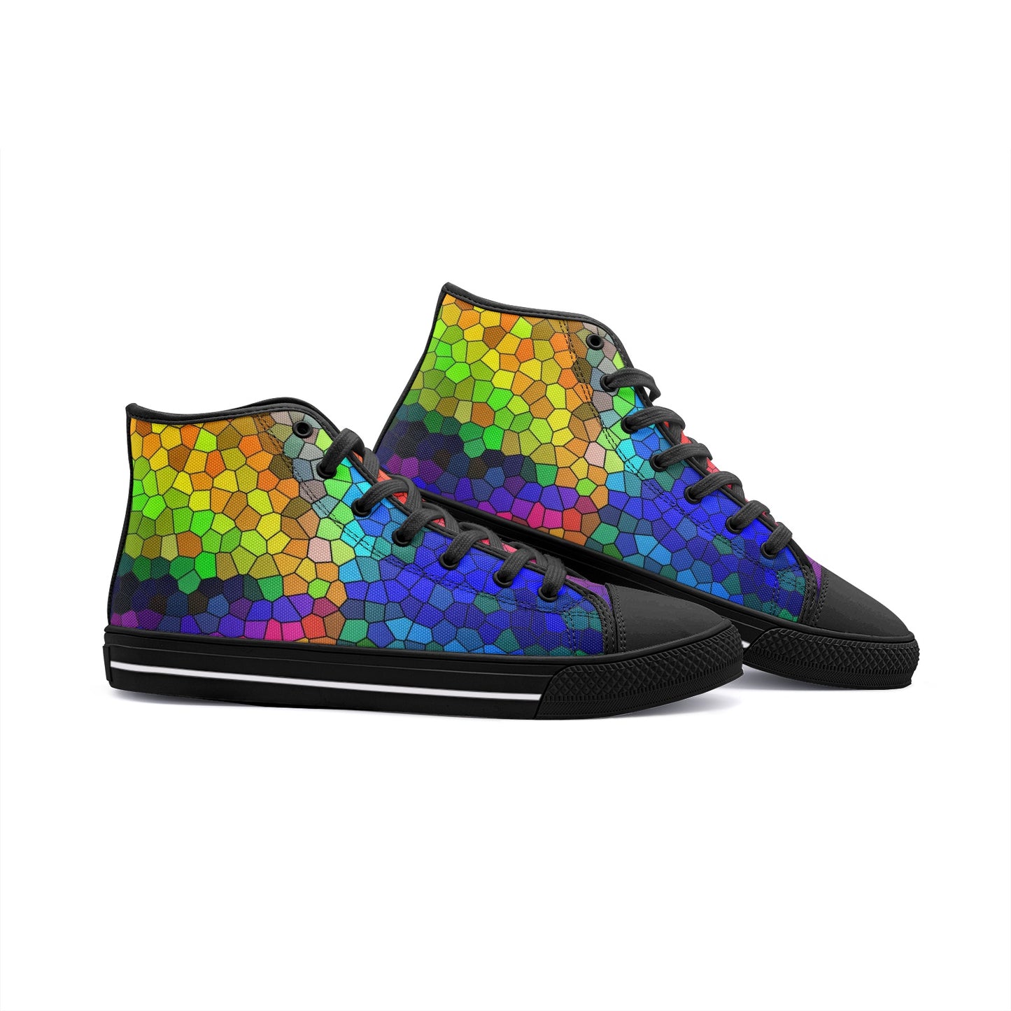 VIPER HIP HOP SHOES High Top Multi Mosaic Canvas Style 54TO