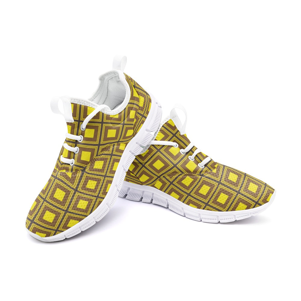 VIPER SHOES STYLE 54TF Abstract Yellow Cube Unisex Lightweight Sneaker City Running Shoes