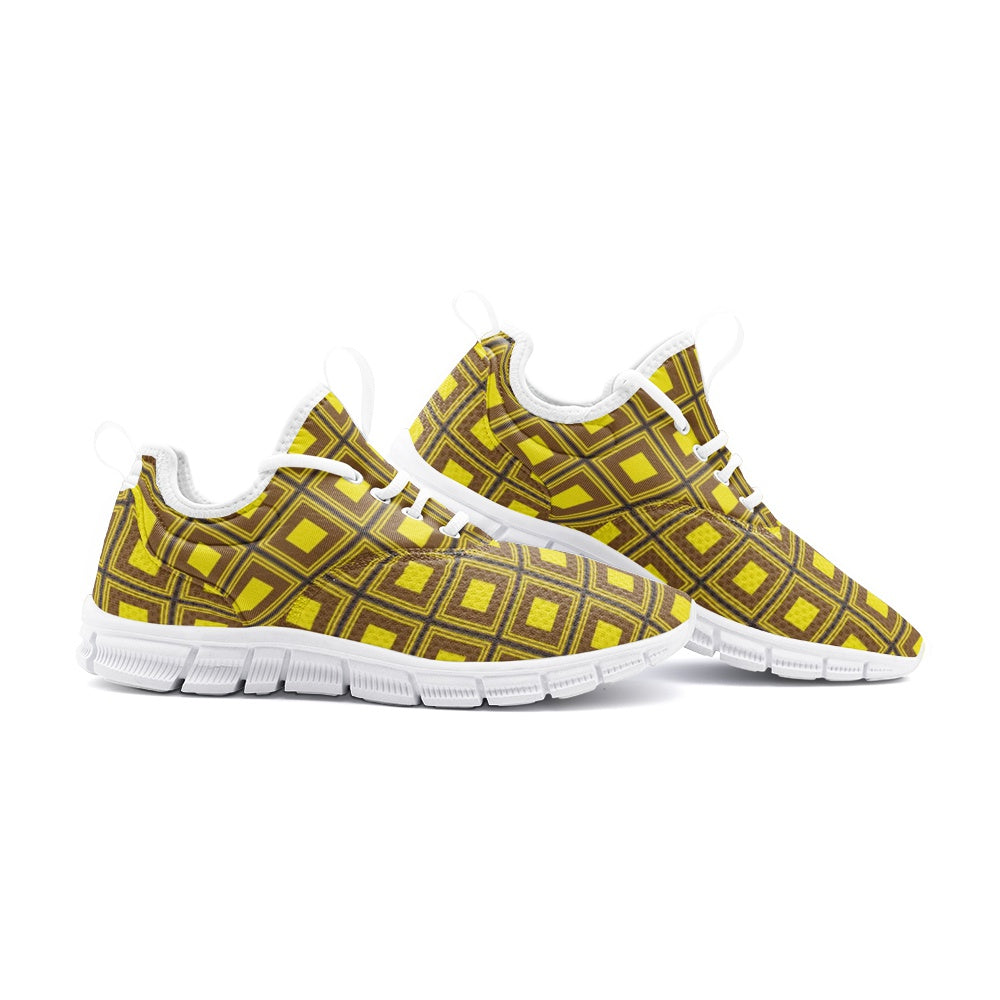 VIPER SHOES STYLE 54TF Abstract Yellow Cube Unisex Lightweight Sneaker City Running Shoes