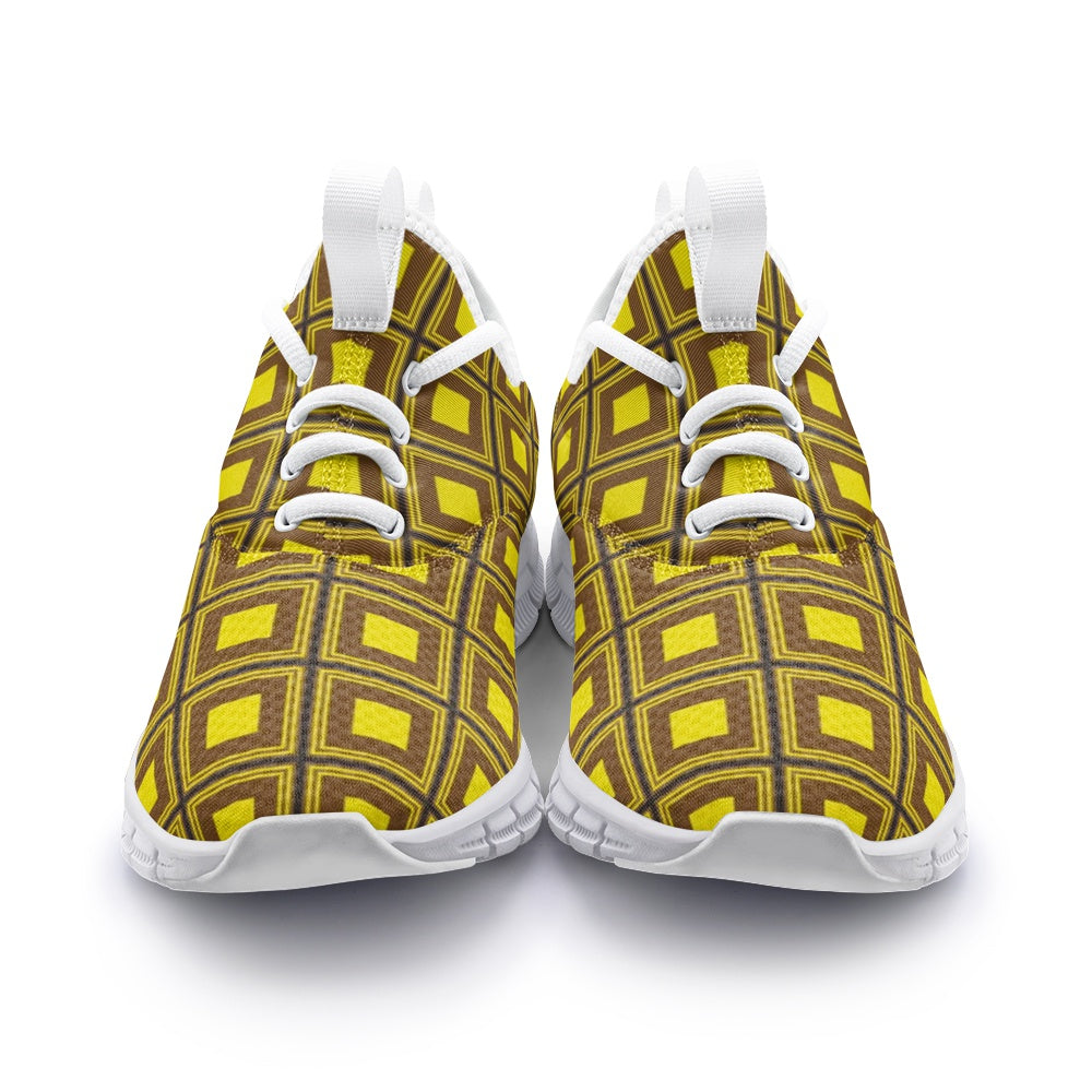 VIPER SHOES STYLE 54TF Abstract Yellow Cube Unisex Lightweight Sneaker City Running Shoes