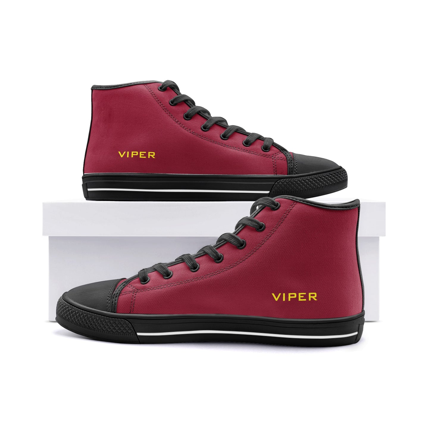 VIPER HIP HOP SHOES High Top Burgundy Canvas Style 54TO