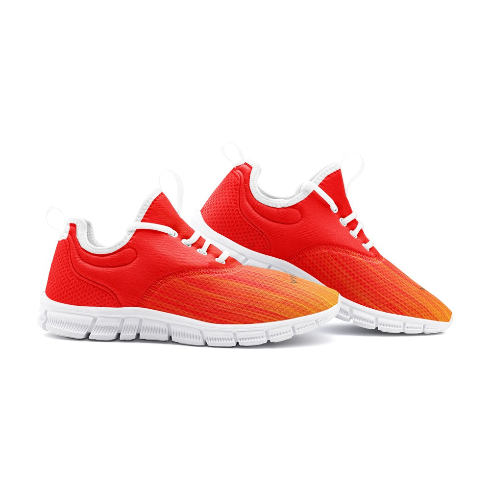 VIPER SHOES STYLE 54TF Abstract Red Storm & Yellow Wind Unisex Lightweight Sneaker City Running Shoes