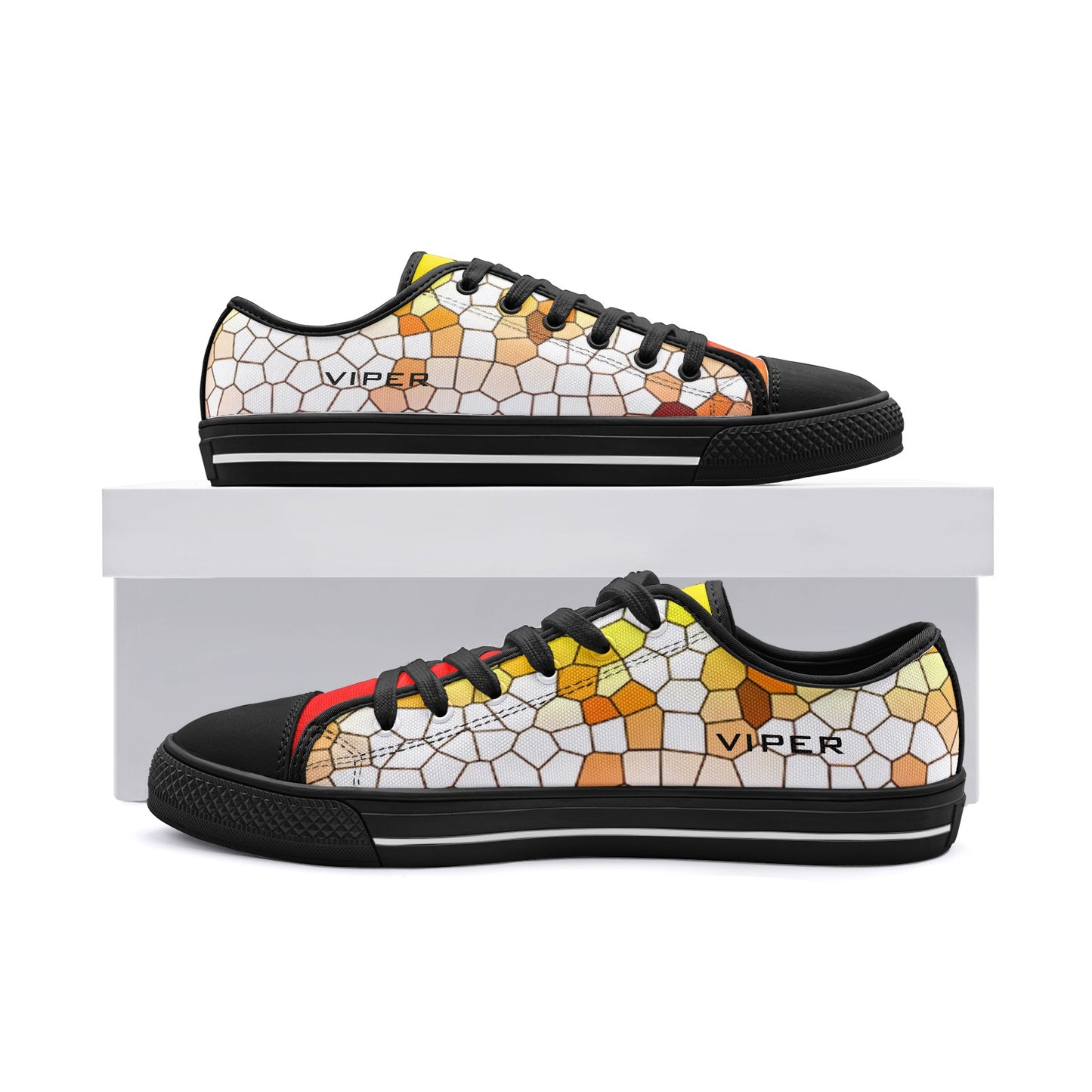 VIPER SHOES STYLE 54TT Low Top Mosaic Yellow Canvas Shoes