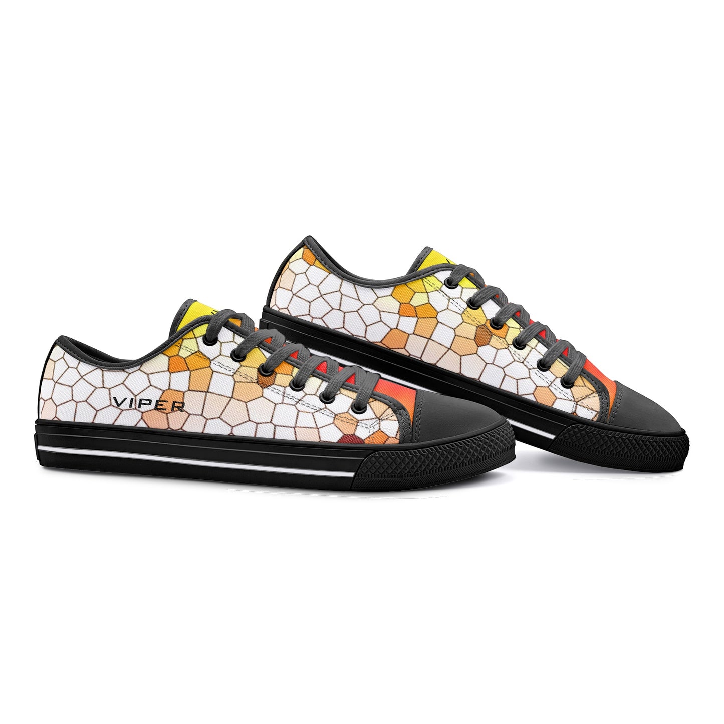 VIPER SHOES STYLE 54TT Low Top Mosaic Yellow Canvas Shoes