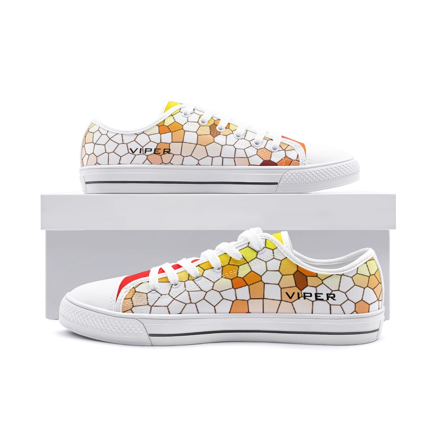 VIPER SHOES STYLE 54TT Low Top Mosaic Yellow Canvas Shoes