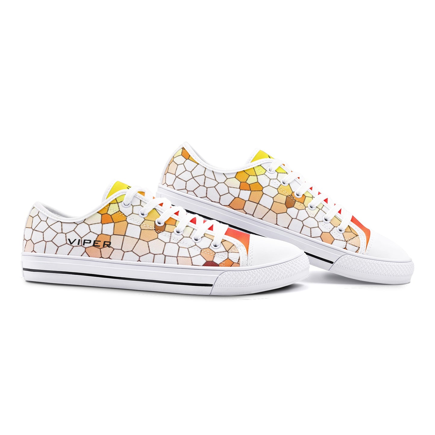 VIPER SHOES STYLE 54TT Low Top Mosaic Yellow Canvas Shoes