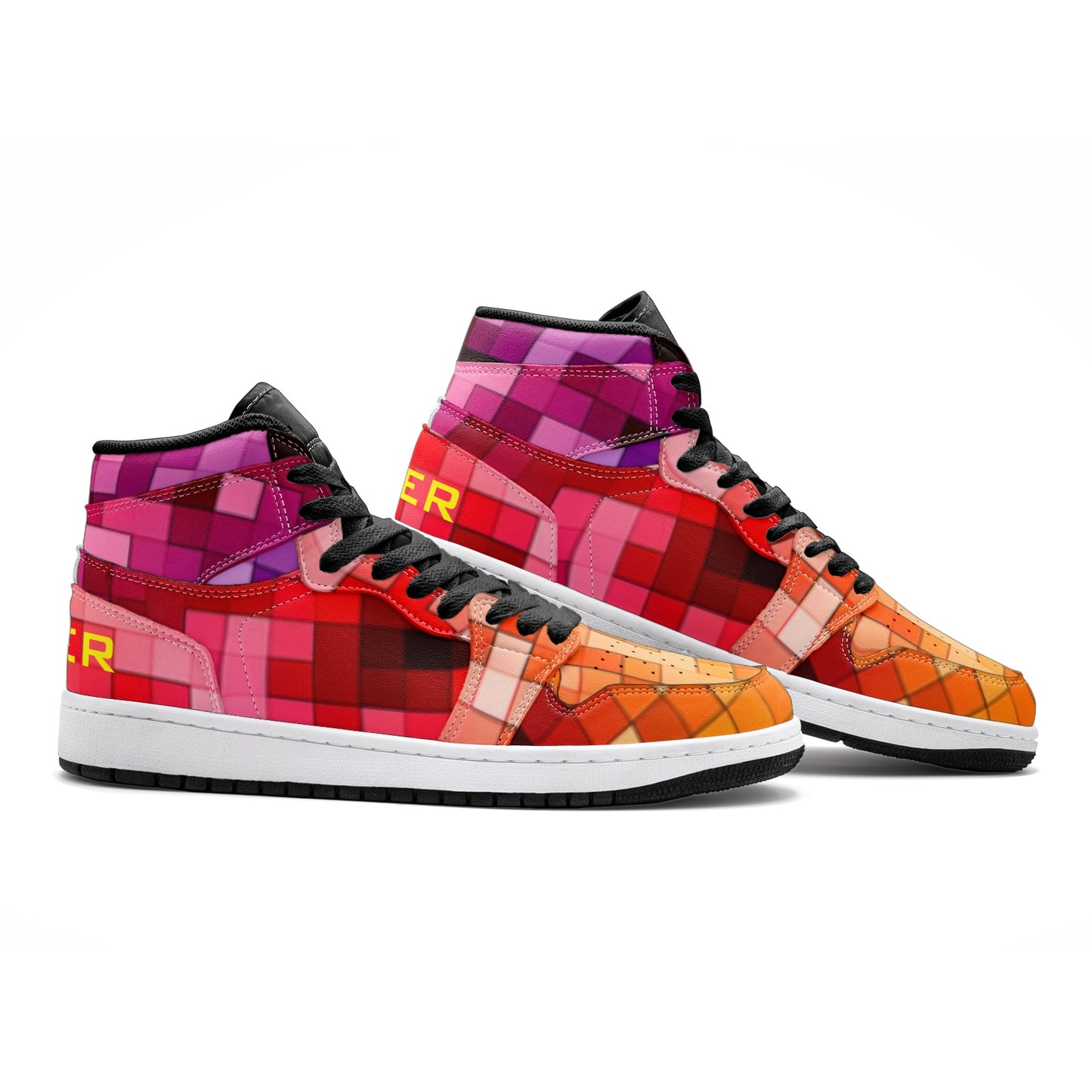 VIPER HIP HOP SHOES High Top Style 55TO 01 Multi Cubes Sneakers