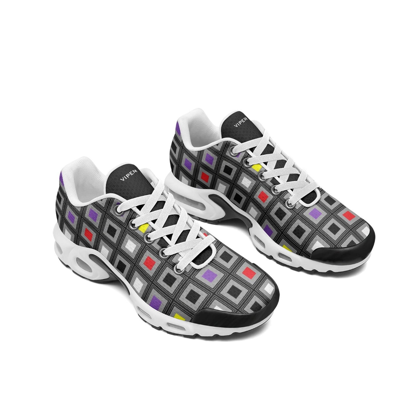 VIPER SHOES STYLE 55TT Multi Cube Abstract 01 Unisex Mesh Tech Eco-Flex Sneakers