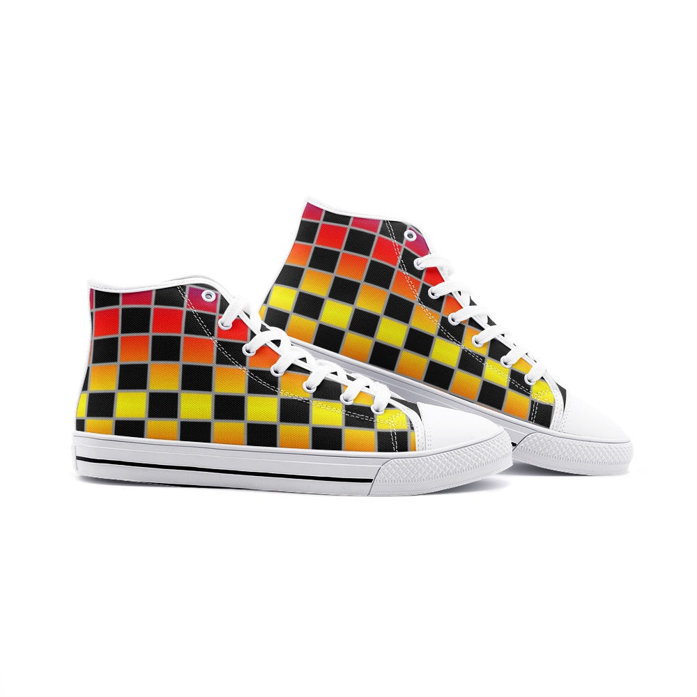 VIPER HIP HOP SHOES High Top Geometric Cubes II Canvas Shoes