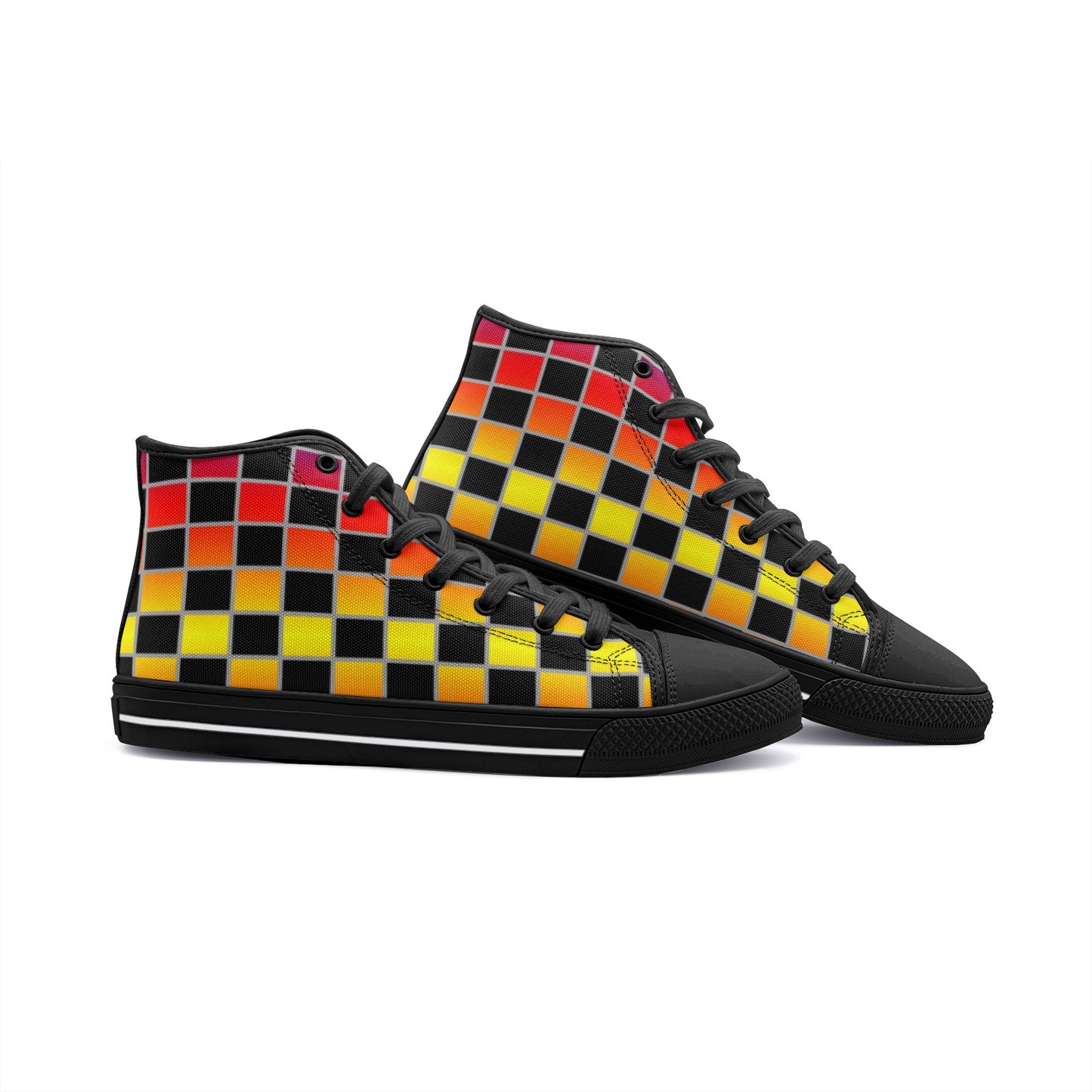 VIPER HIP HOP SHOES High Top Geometric Cubes II Canvas Shoes