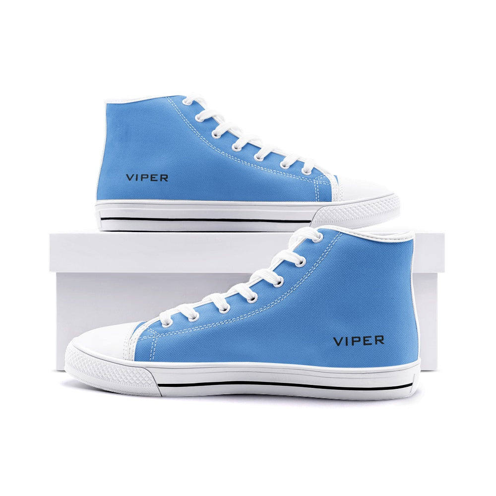 VIPER HIP HOP SHOES High Top Light Blue Canvas Style 54TO