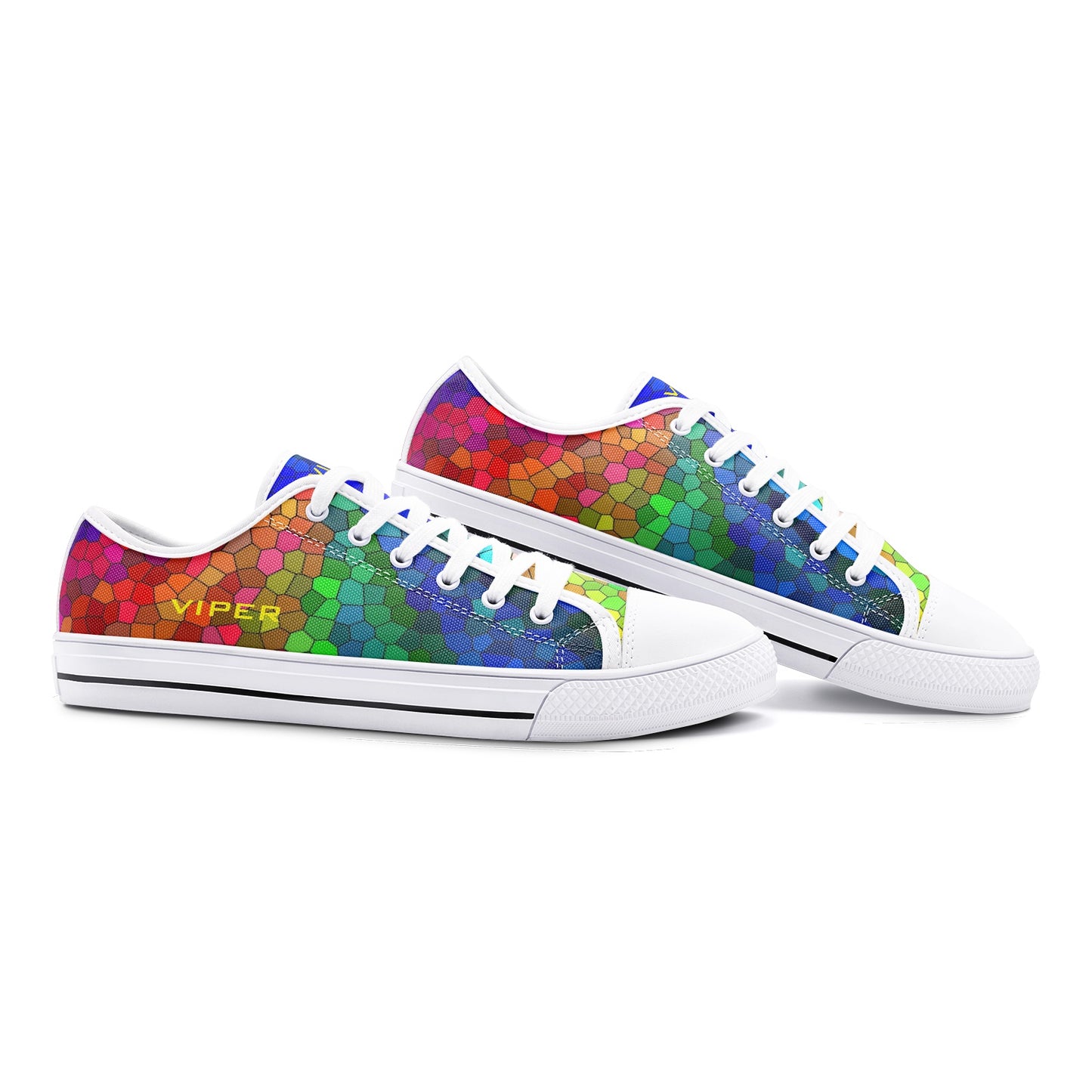 VIPER SHOES STYLE 54TT Low Top Multi Mosaic Abstract Canvas Shoes