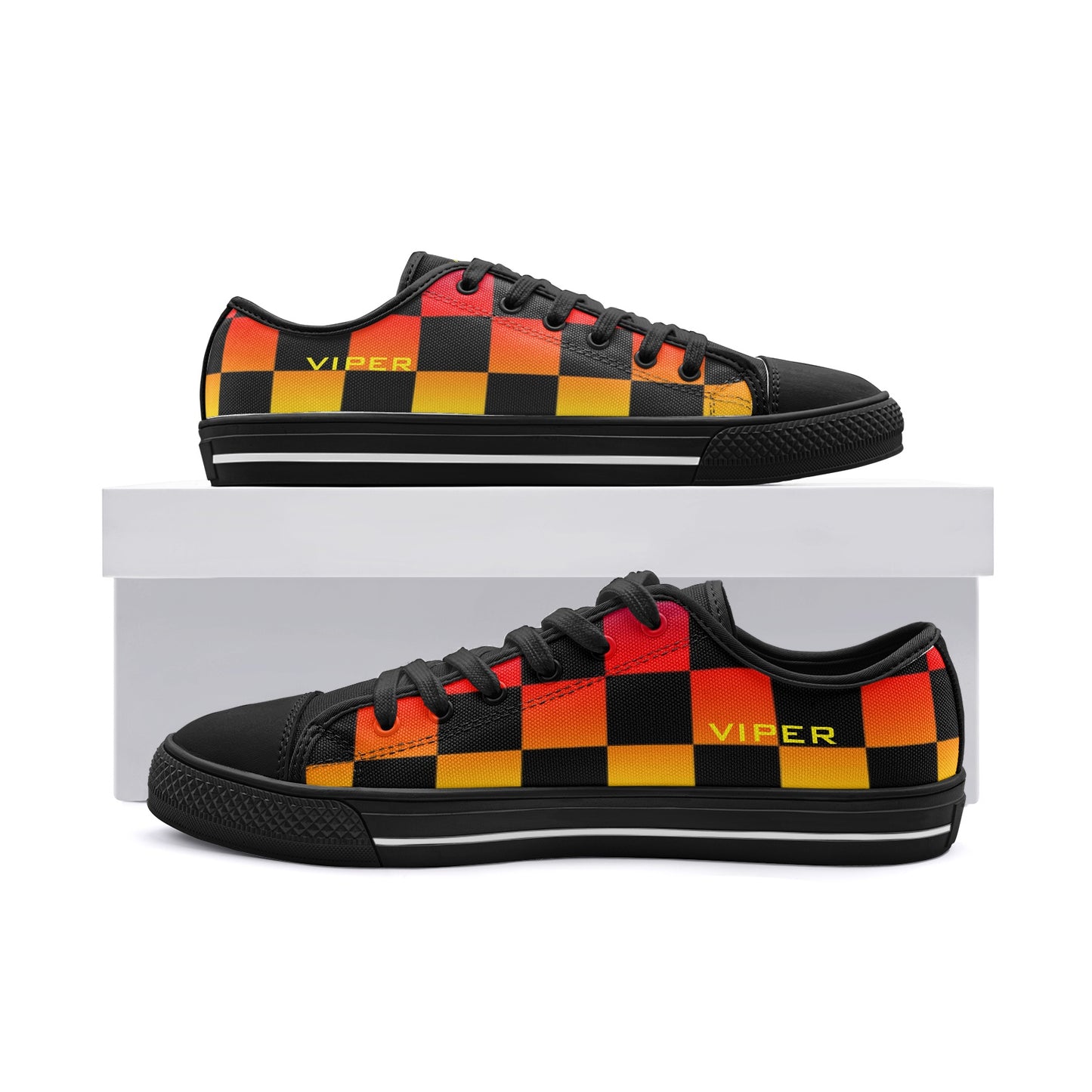 VIPER SHOES STYLE 54TT Low Top Abstract Checker Canvas Shoes