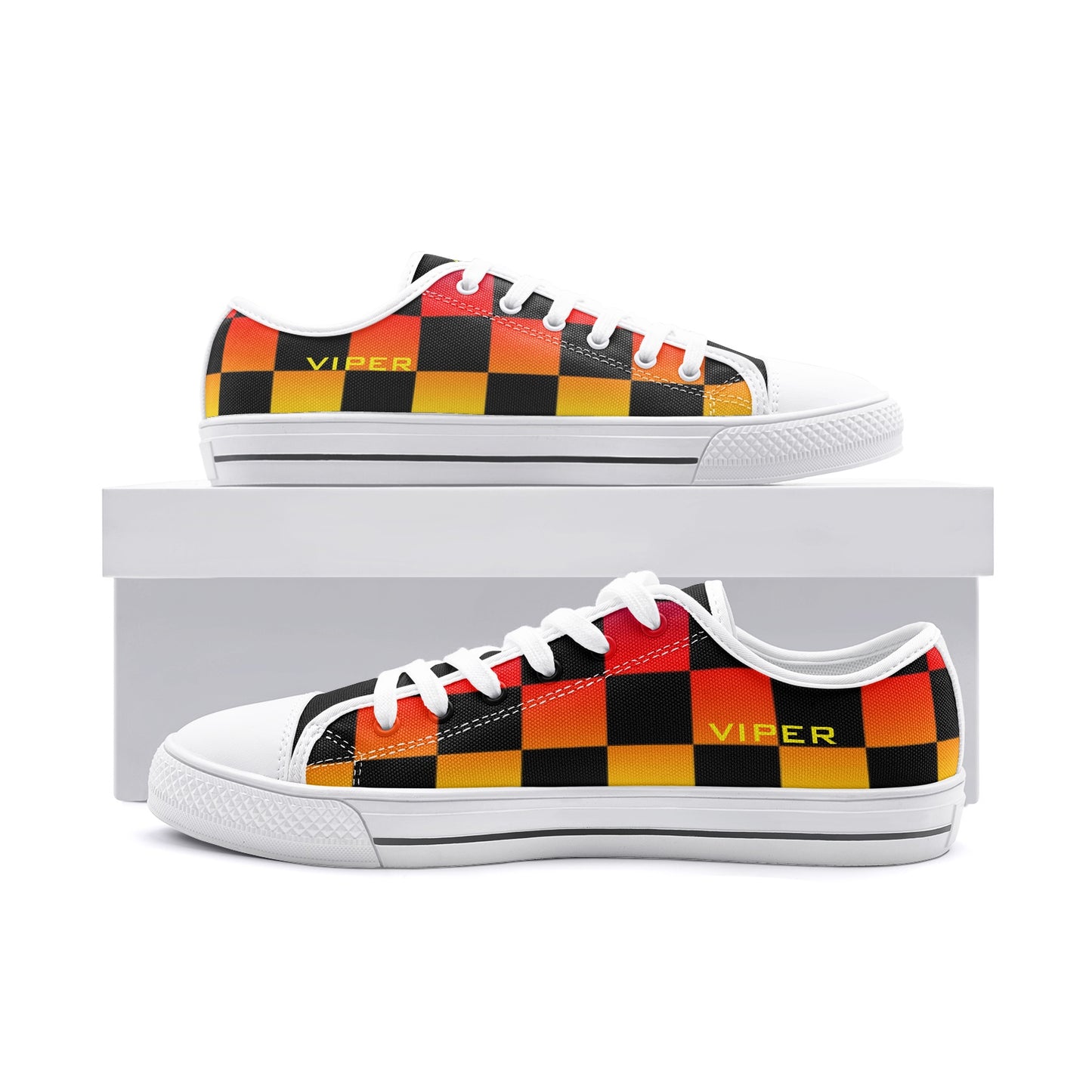 VIPER SHOES STYLE 54TT Low Top Abstract Checker Canvas Shoes