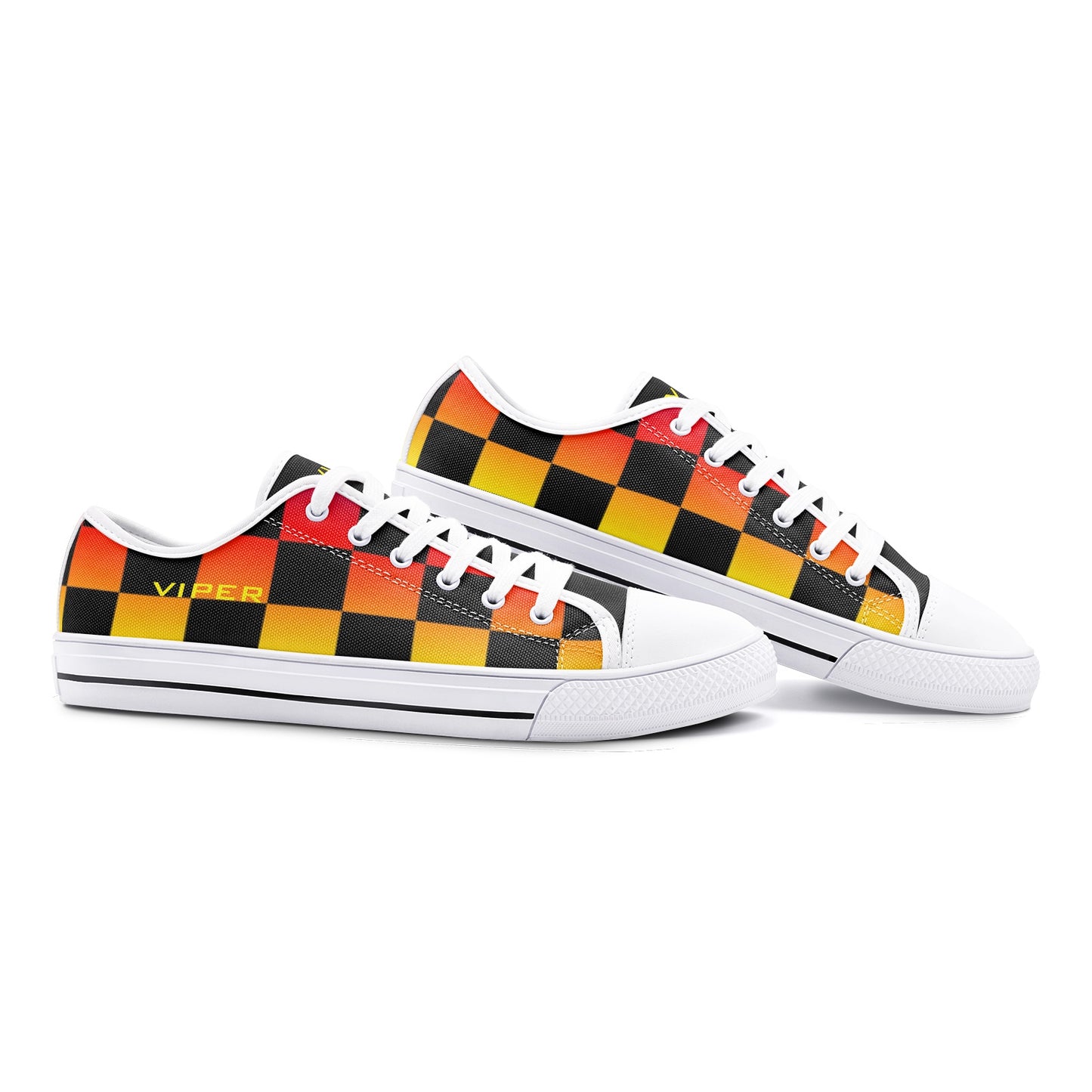 VIPER SHOES STYLE 54TT Low Top Abstract Checker Canvas Shoes