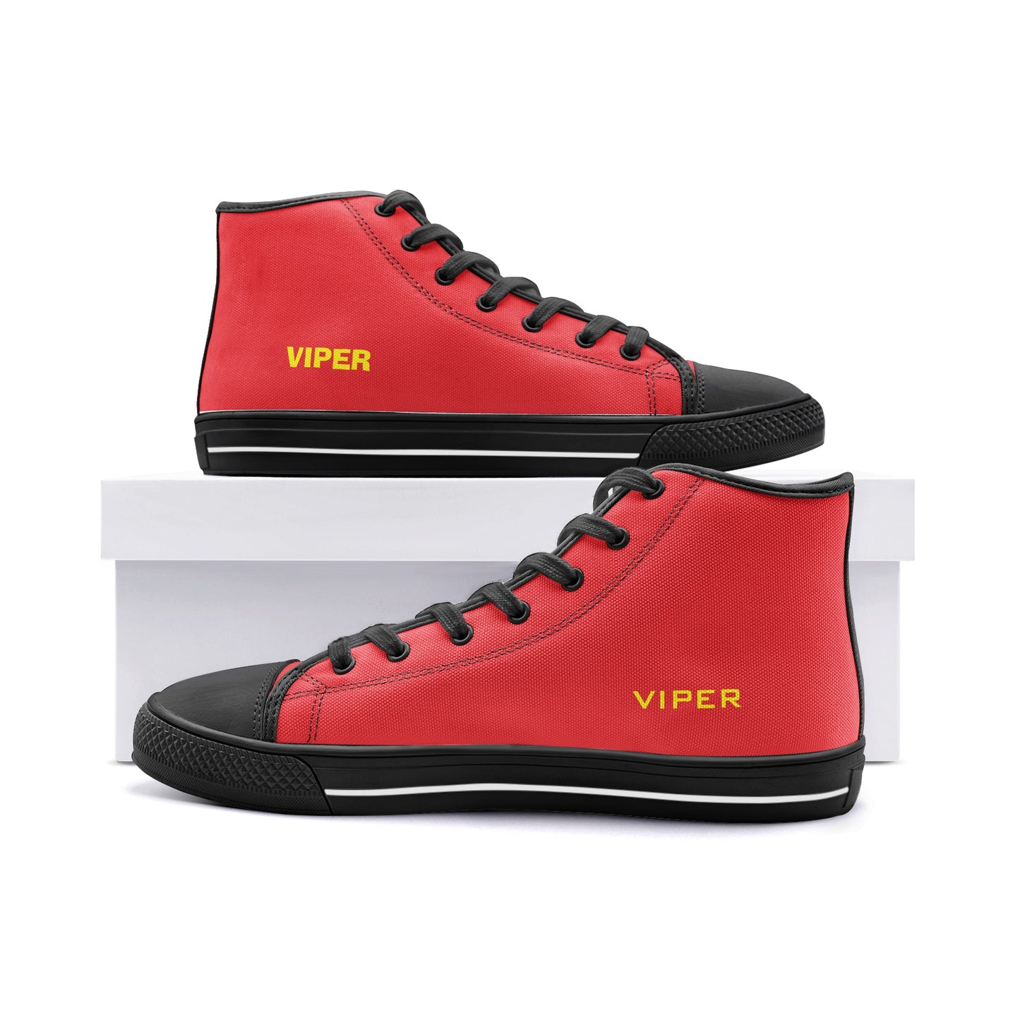 VIPER HIP HOP SHOES High Top Red Canvas Style 54TO