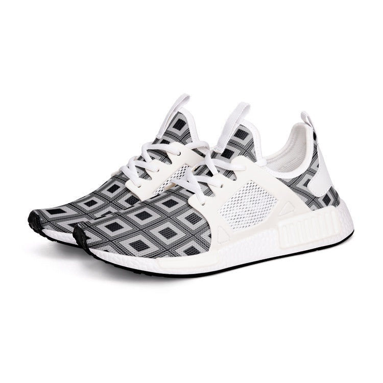 VIPER SHOES STYLE 54TR Multi Cube Abstract Black Canvas Unisex Lightweight Sneaker