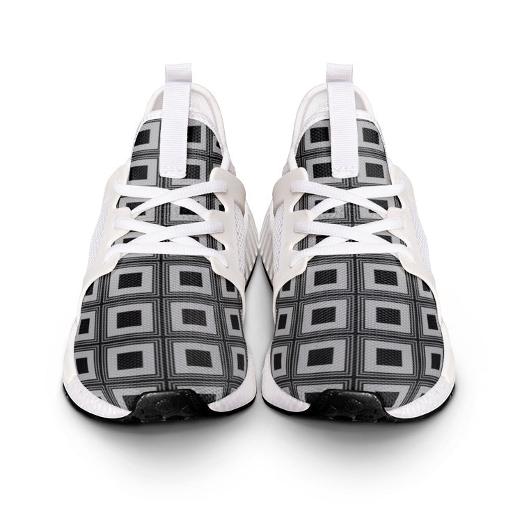 VIPER SHOES STYLE 54TR Multi Cube Abstract Black Canvas Unisex Lightweight Sneaker