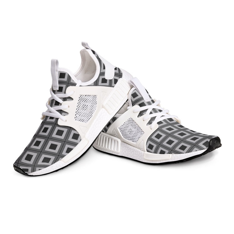 VIPER SHOES STYLE 54TR Multi Cube Abstract Black Canvas Unisex Lightweight Sneaker