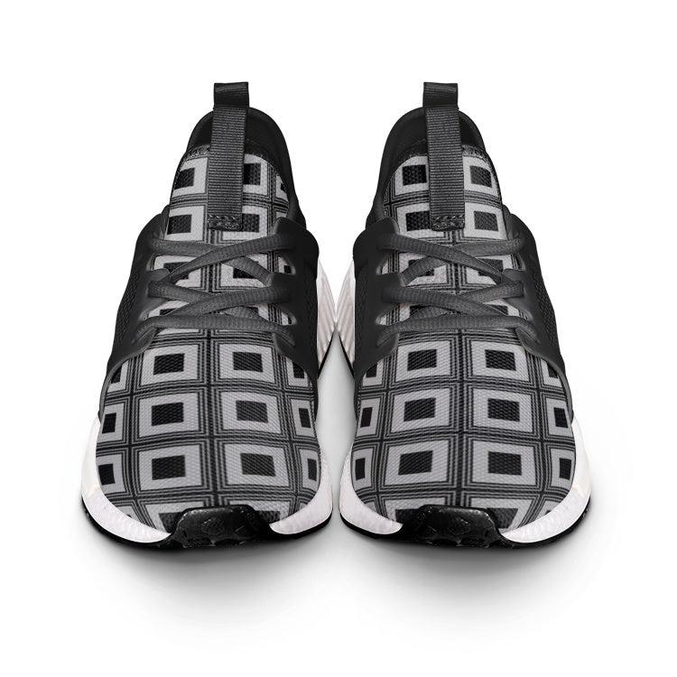 VIPER SHOES STYLE 54TR Multi Cube Abstract Black Canvas Unisex Lightweight Sneaker