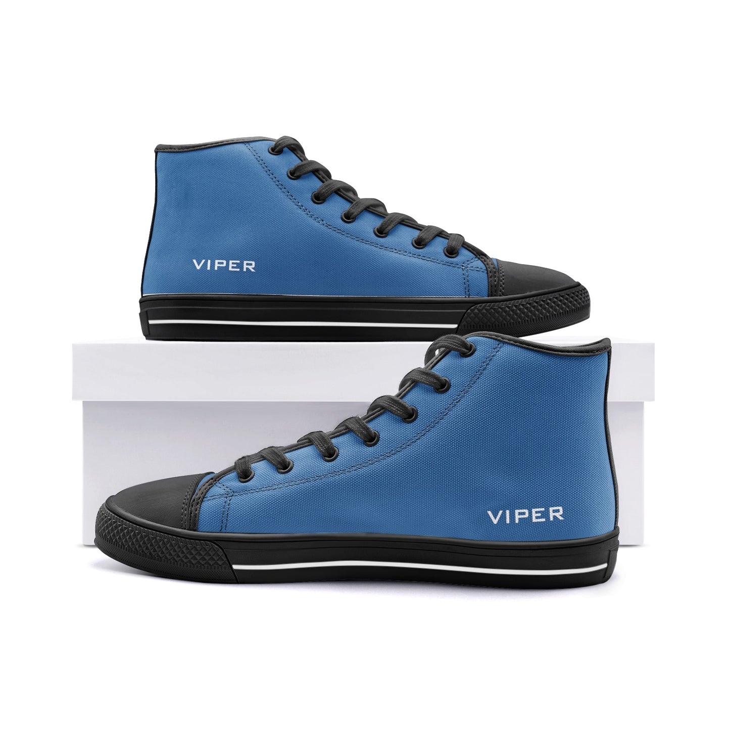 VIPER HIP HOP SHOES High Top Navy Blue Canvas Footwear Style 54TO