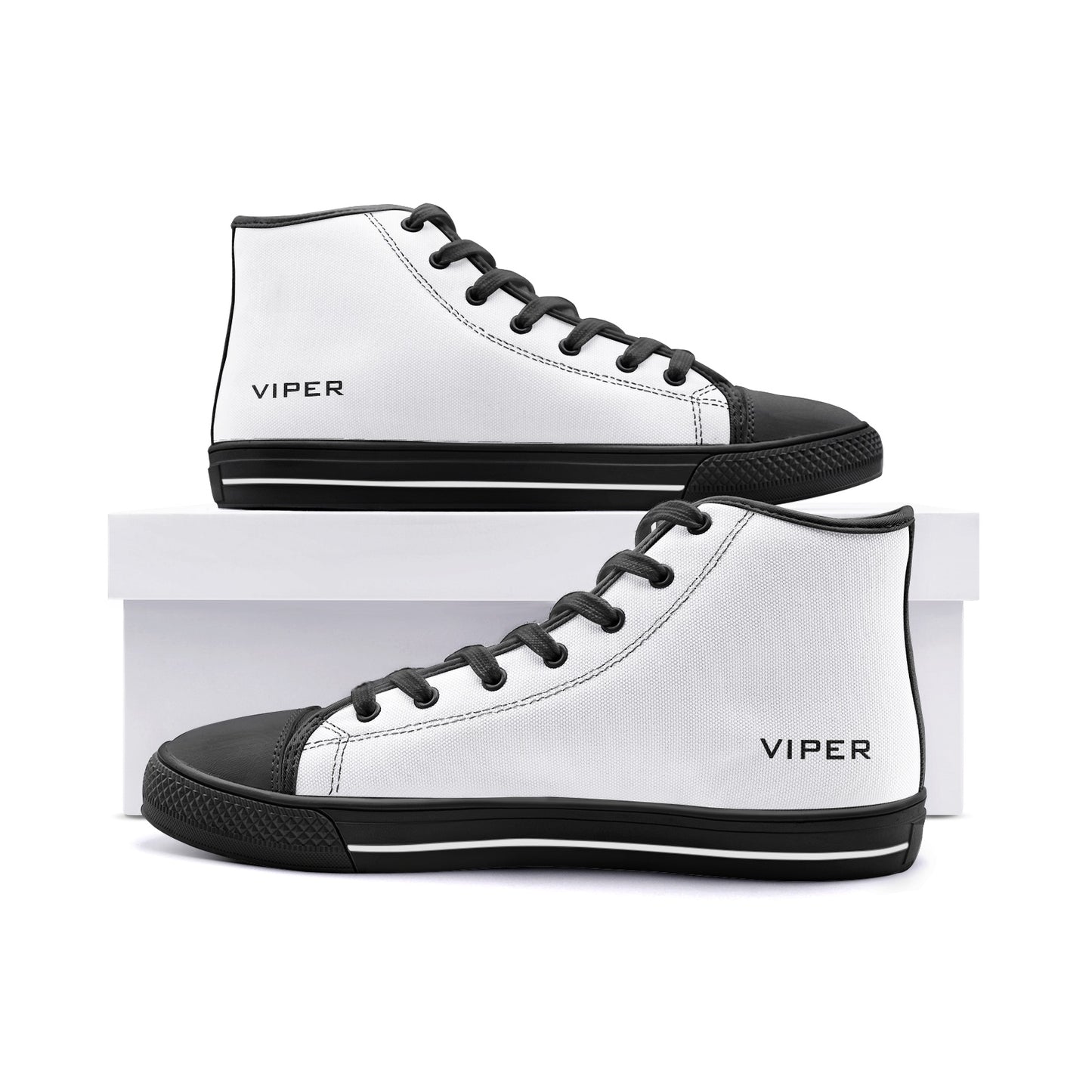 VIPER HIP HOP SHOES High Top White Canvas Style 54TO