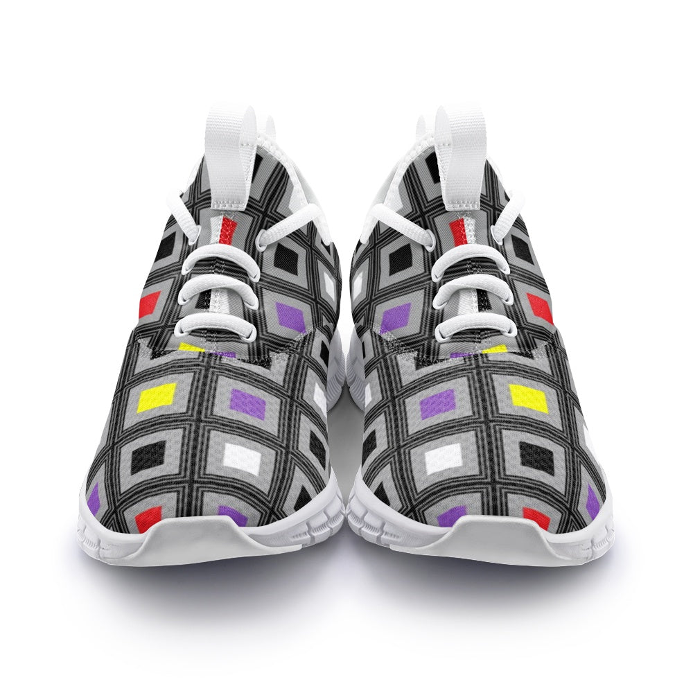 VIPER SHOES STYLE 54TF Multi Cube Abstract 01 Unisex Lightweight Sneaker City Running Shoes