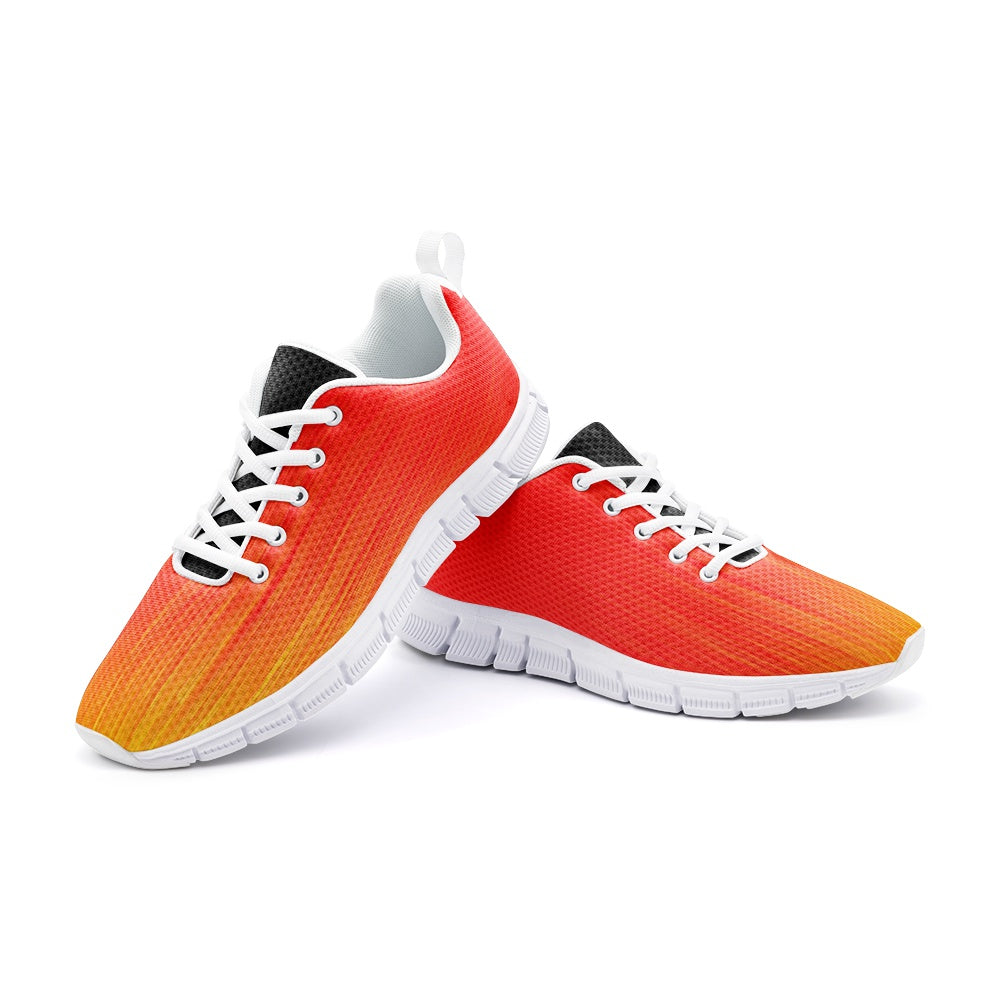 VIPER SHOES STYLE 54TV Abstract Red Storm & Yellow Wind Unisex Lightweight Sneaker Athletic Running Shoes