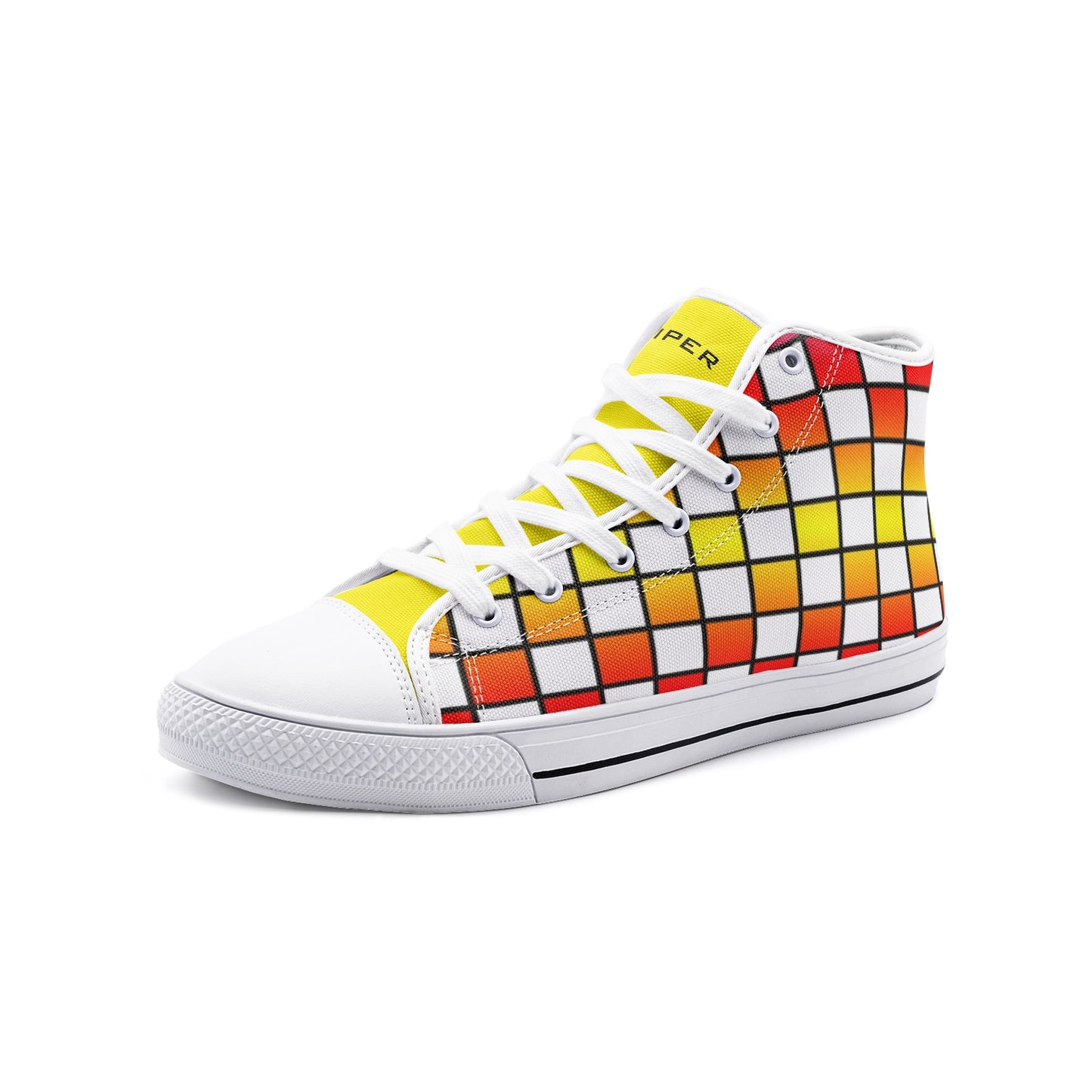 VIPER HIP HOP SHOES High Top Yellow Cube Canvas Style 54TO