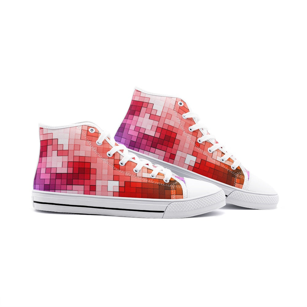 VIPER HIP HOP SHOES High Top Geometric Mosaic Canvas Style 54TO