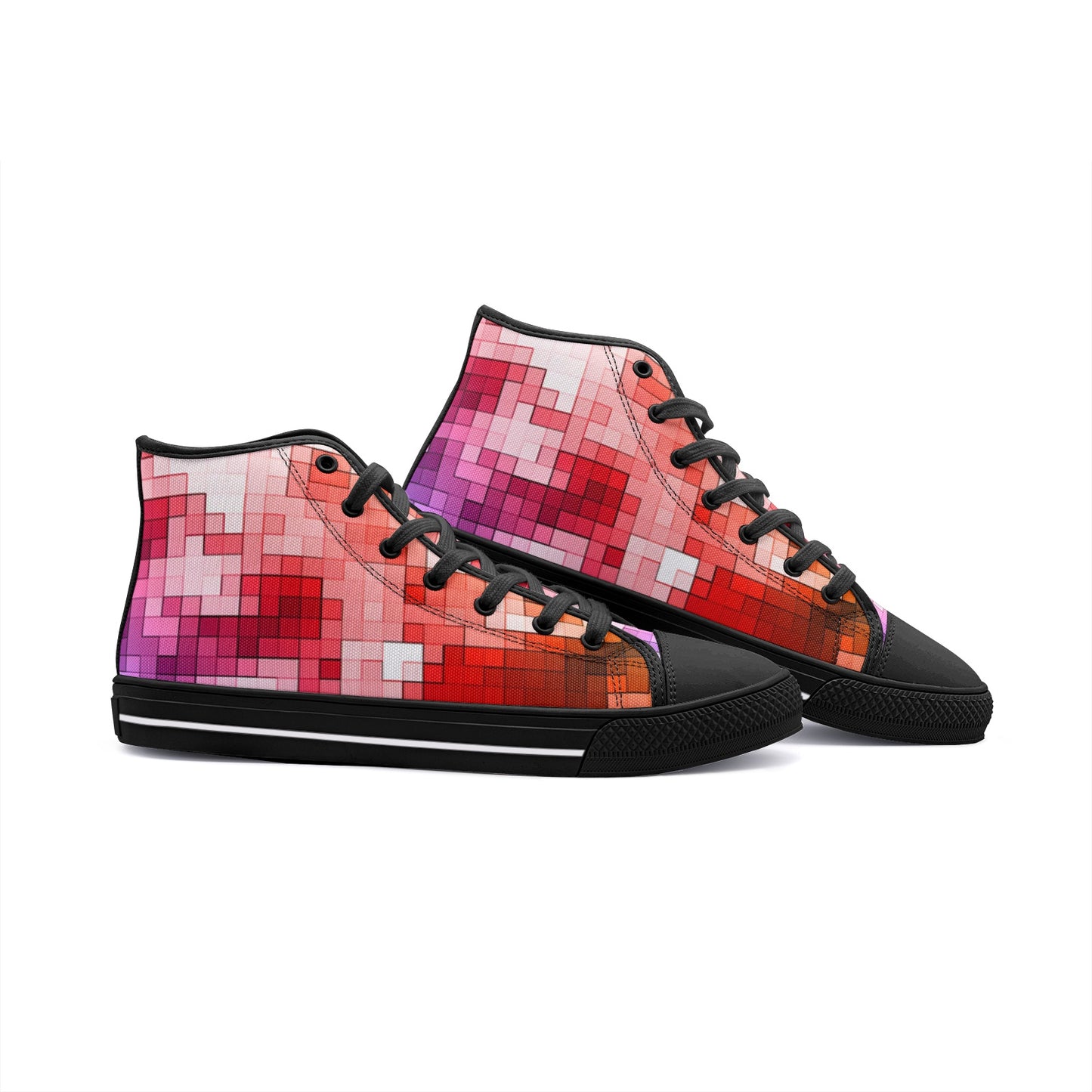 VIPER HIP HOP SHOES High Top Geometric Mosaic Canvas Style 54TO