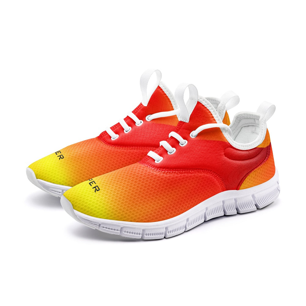 VIPER SHOES STYLE 54TF Abstract Red & Yellow Unisex Lightweight Sneaker City Running Shoes