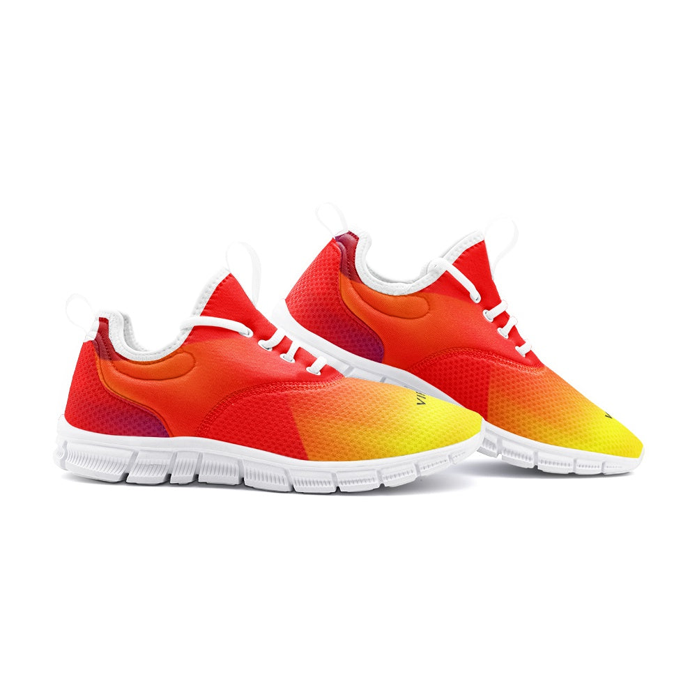 VIPER SHOES STYLE 54TF Abstract Red & Yellow Unisex Lightweight Sneaker City Running Shoes