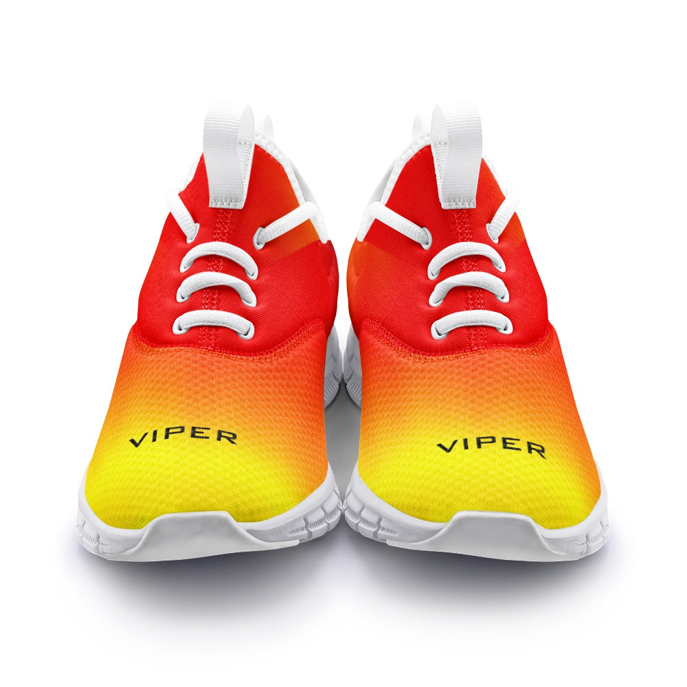 VIPER SHOES STYLE 54TF Abstract Red & Yellow Unisex Lightweight Sneaker City Running Shoes