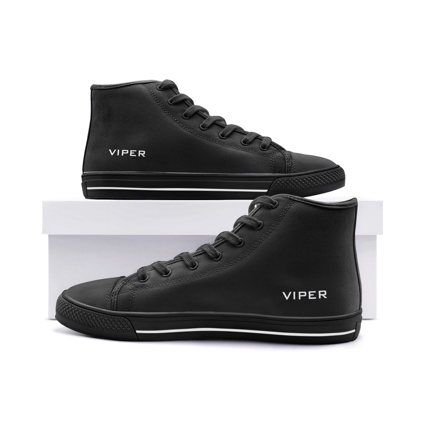 VIPER HIP HOP SHOES High Top Black Canvas Style 54TO