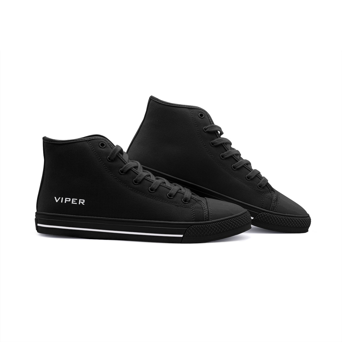 VIPER HIP HOP SHOES High Top Black Canvas Style 54TO