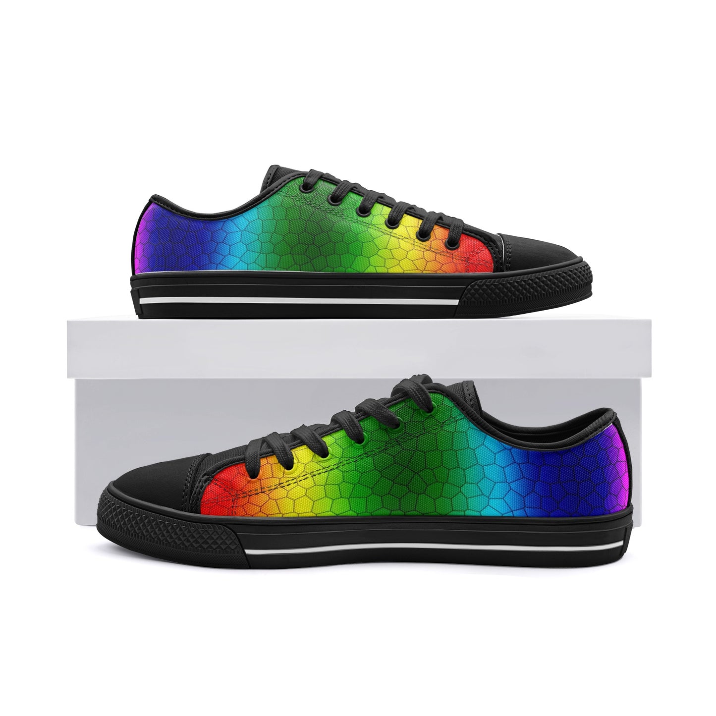 VIPER SHOES STYLE 54TT Multi Mosaic Abstract Low Top Abstract Canvas Shoes