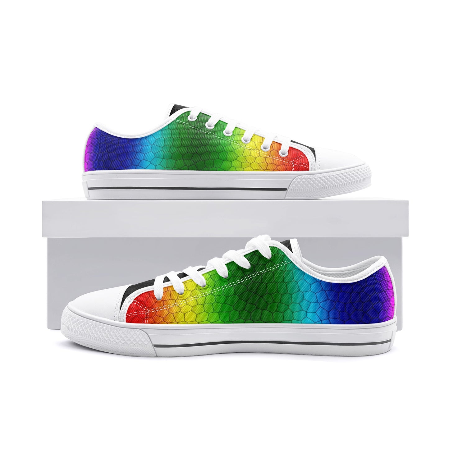 VIPER SHOES STYLE 54TT Multi Mosaic Abstract Low Top Abstract Canvas Shoes